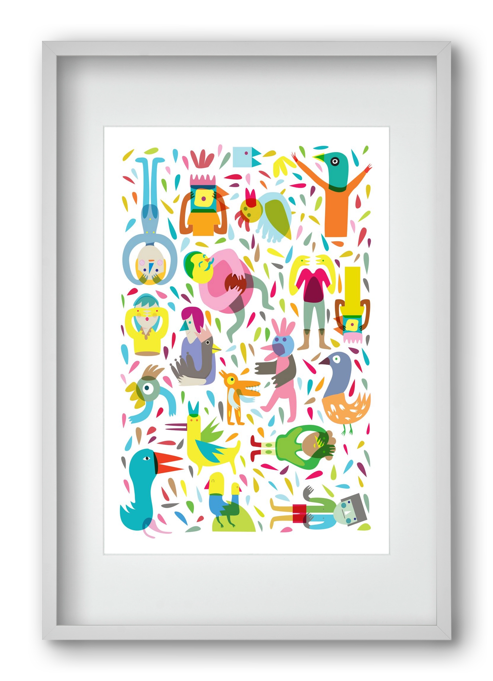 Party 03, 40x60 cm (30x45 cm), Fehér keret, paszpartuval