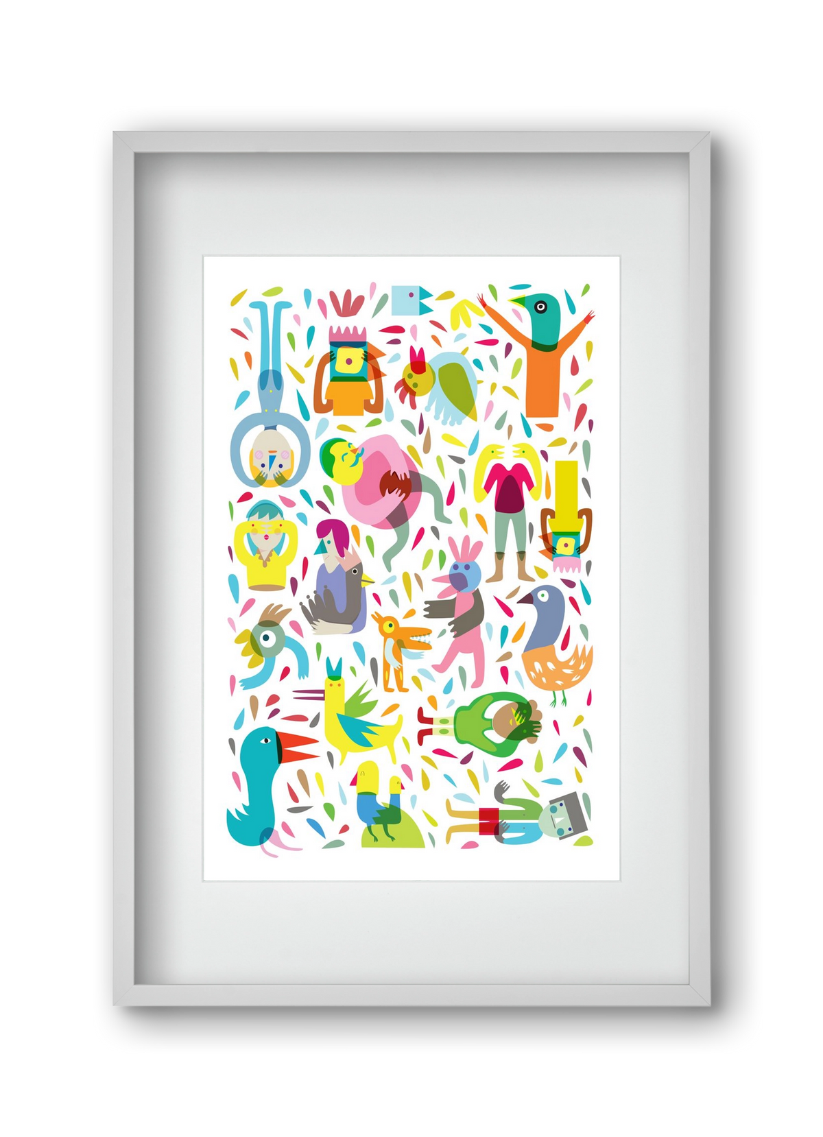 Party 03, 30x45 cm (20x30 cm), Fehér keret, paszpartuval