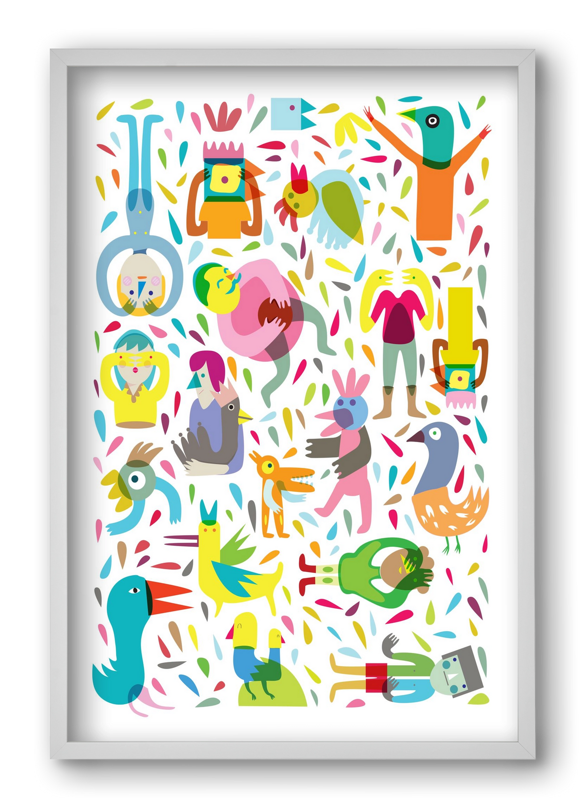 Party 03, 40x60 cm (40x60 cm), Fehér keret