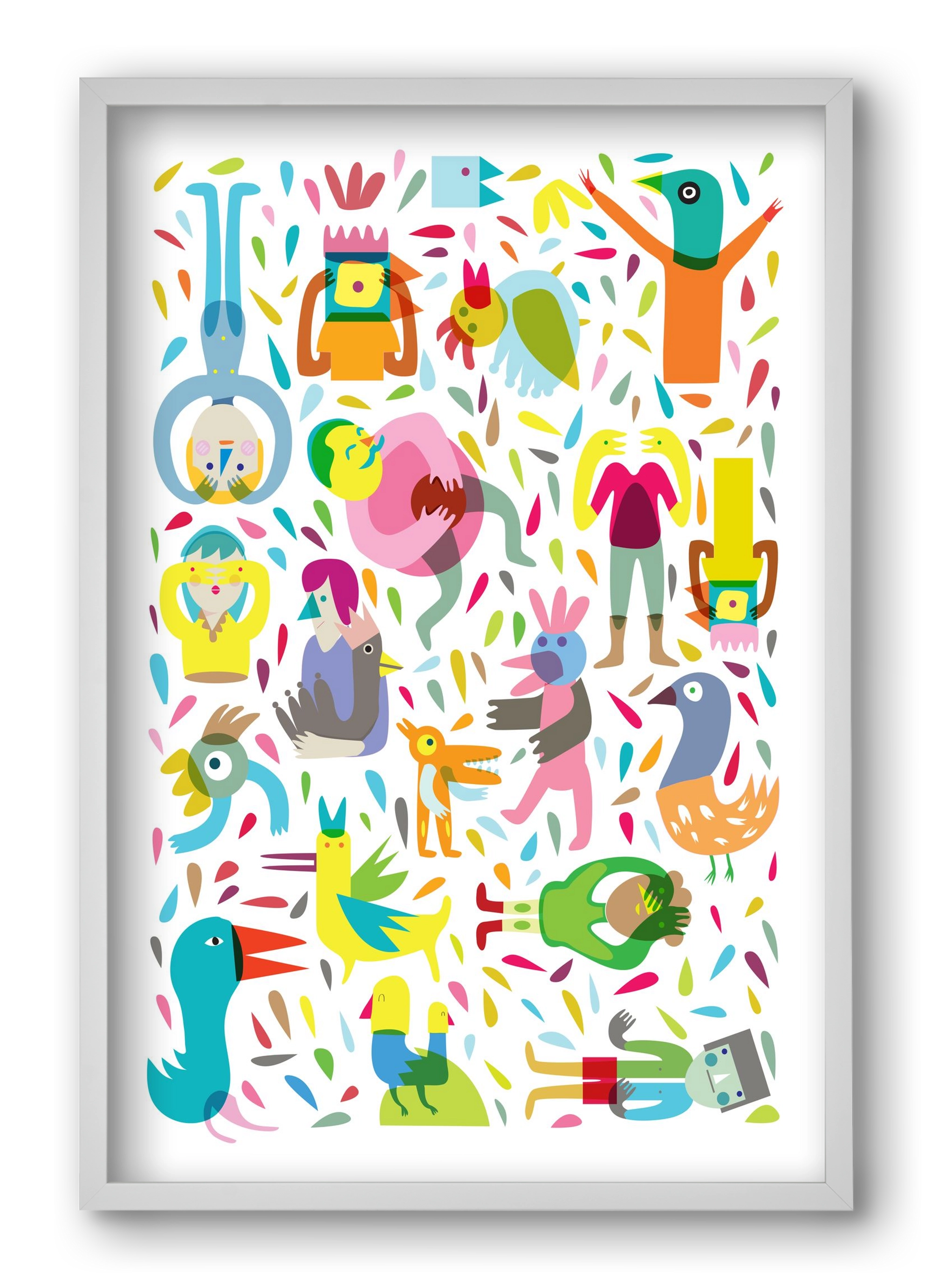 Party 03, 40x60 cm (40x60 cm), Fehér keret