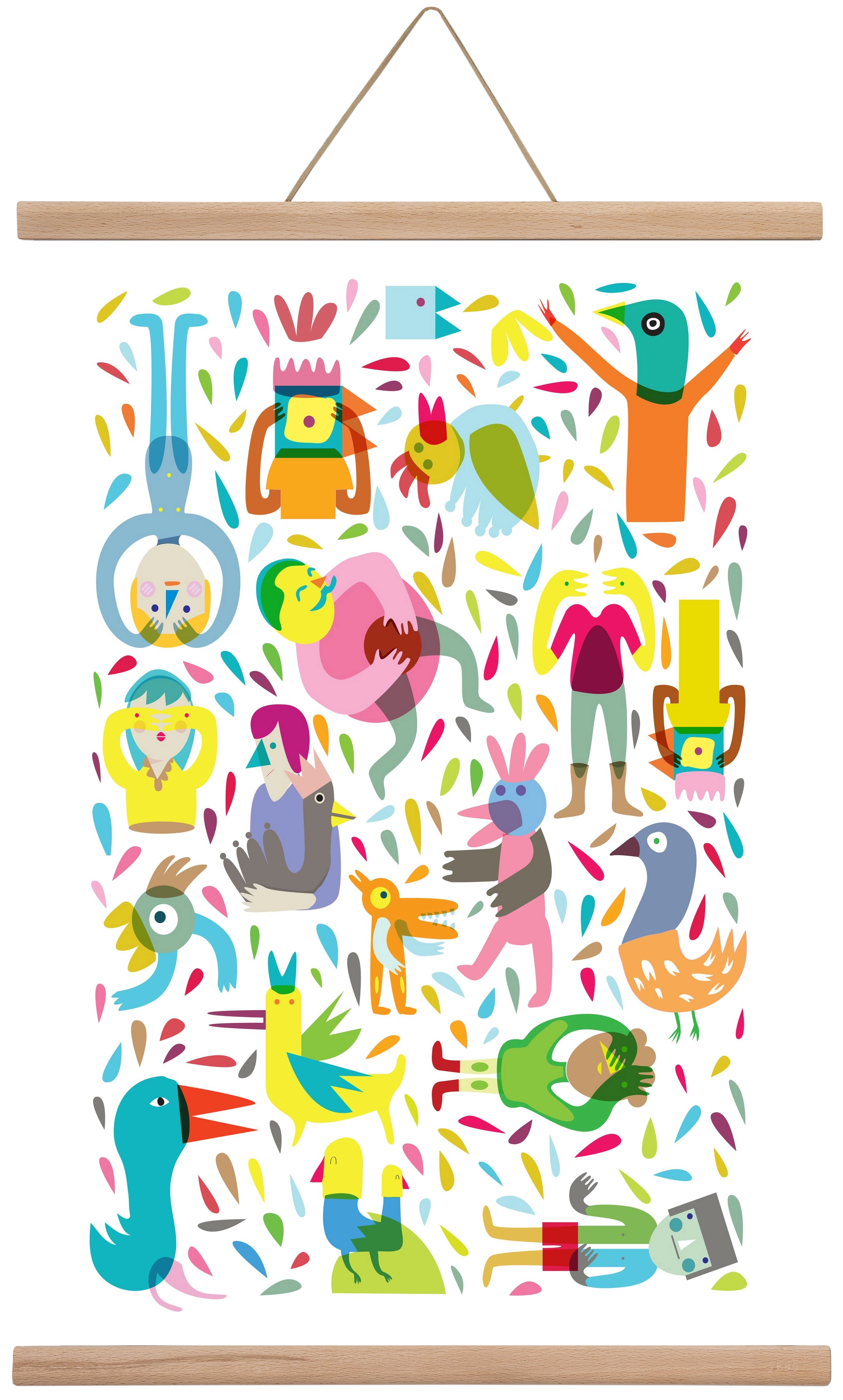 Party 03, 40x60 cm (40x60 cm), Tölgy akasztó