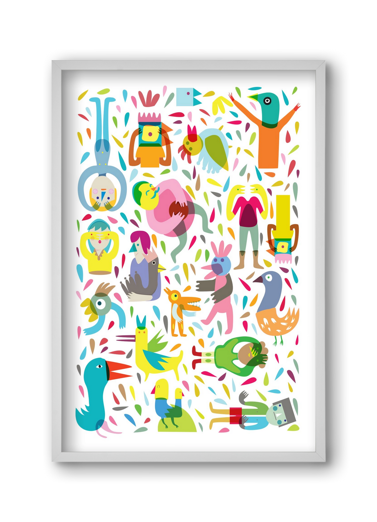 Party 03, 30x45 cm (30x45 cm), Fehér keret