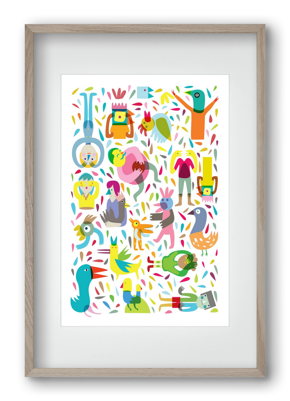 Party 03, 40x60 cm (30x45 cm), Tölgy keret, paszpartuval