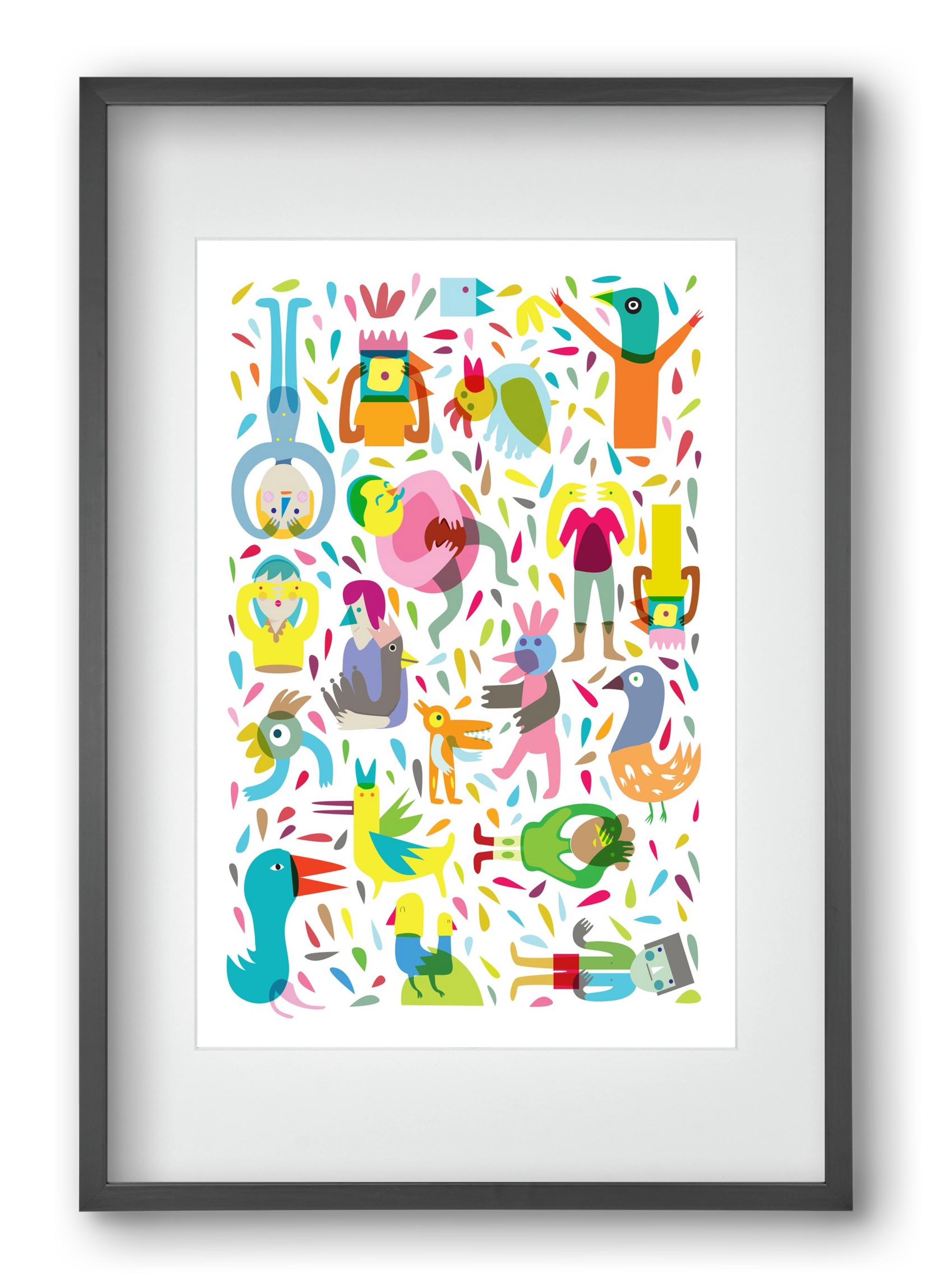 Party 03, 40x60 cm (30x45 cm), Fekete keret, paszpartuval