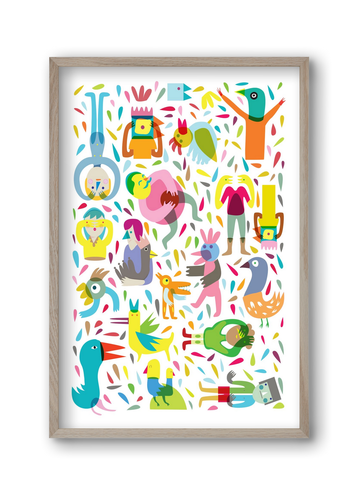 Party 03, 30x45 cm (30x45 cm), Tölgy keret