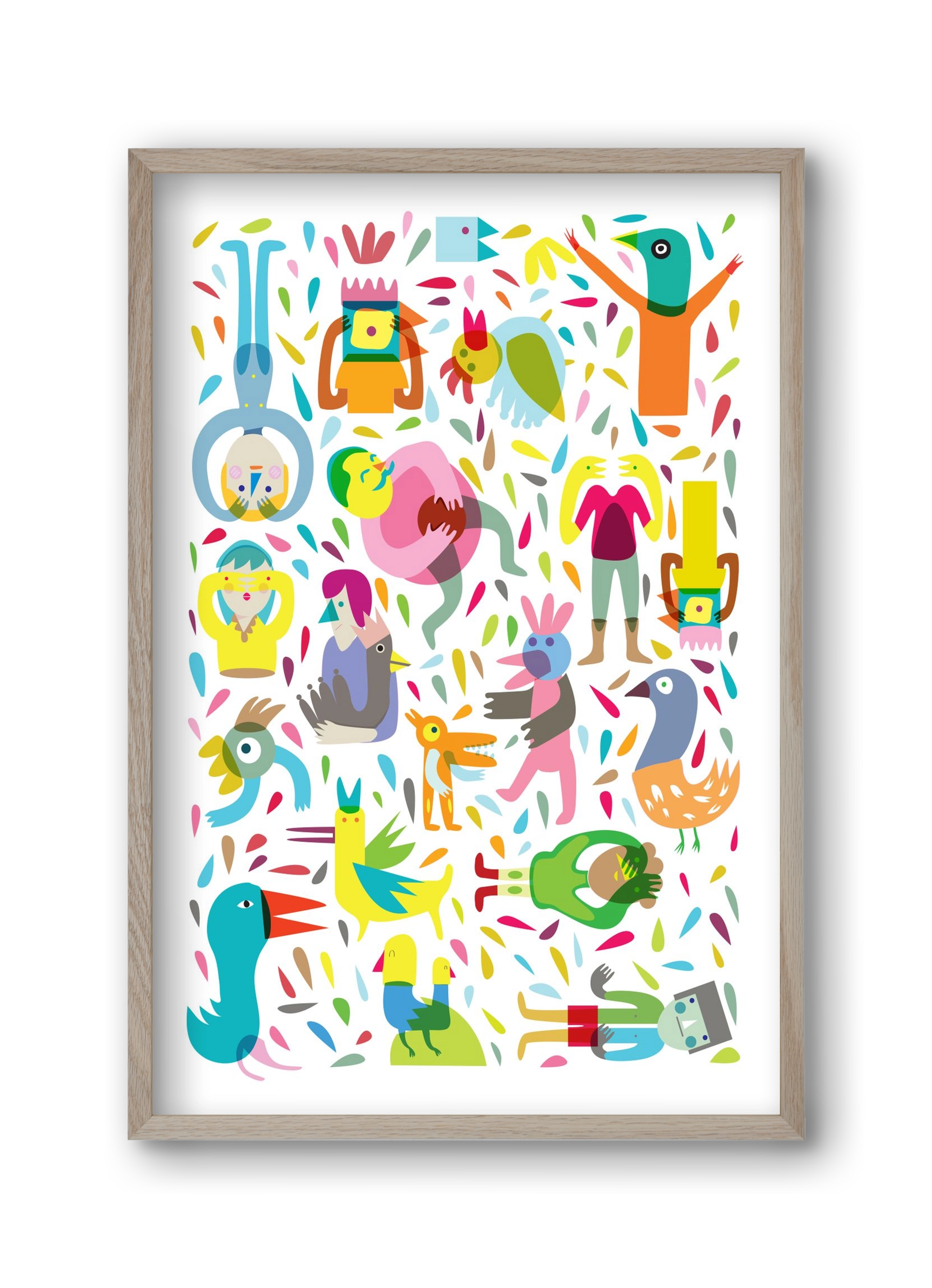 Party 03, 30x45 cm (30x45 cm), Tölgy keret