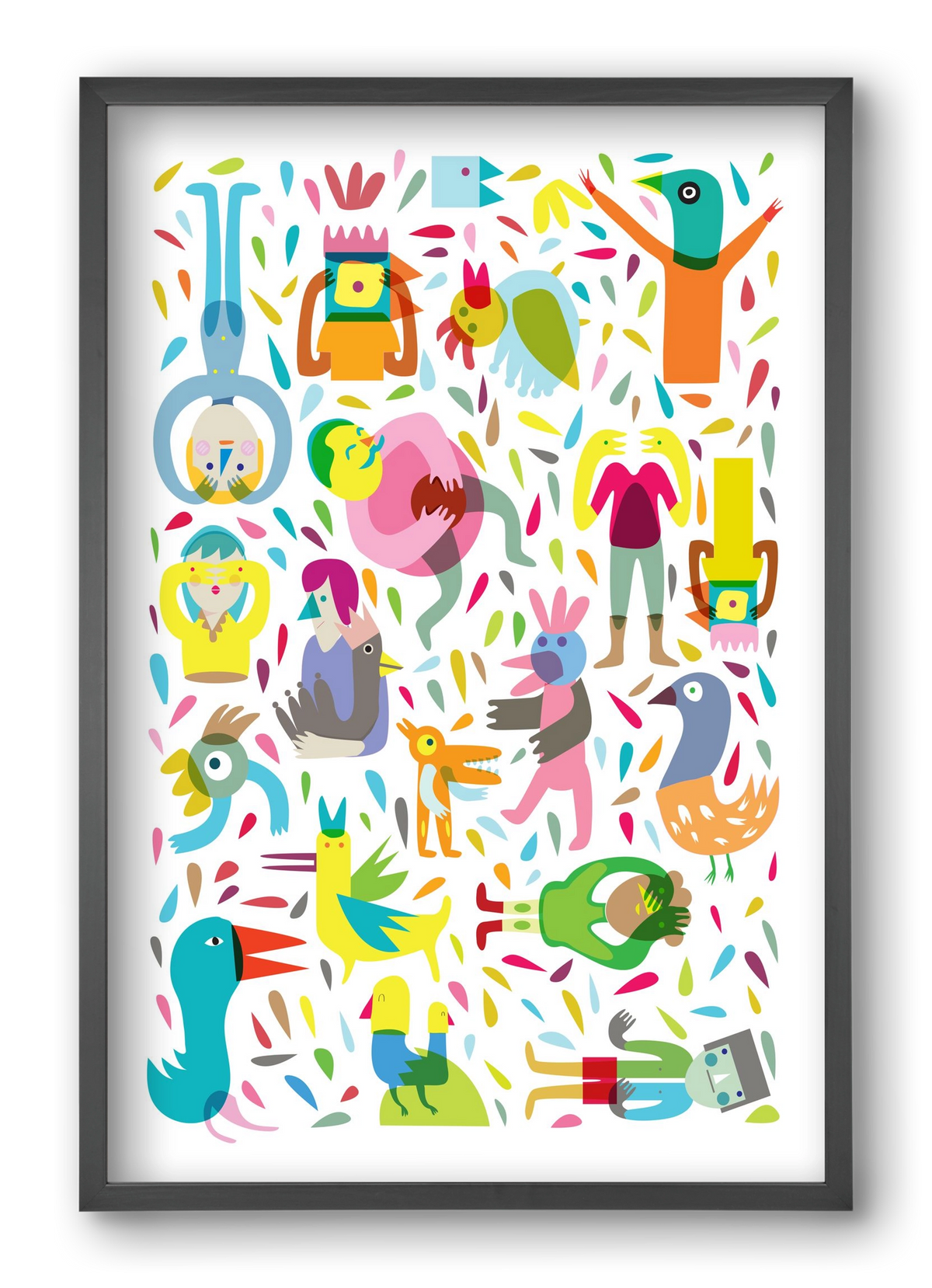 Party 03, 40x60 cm (40x60 cm), Fekete keret