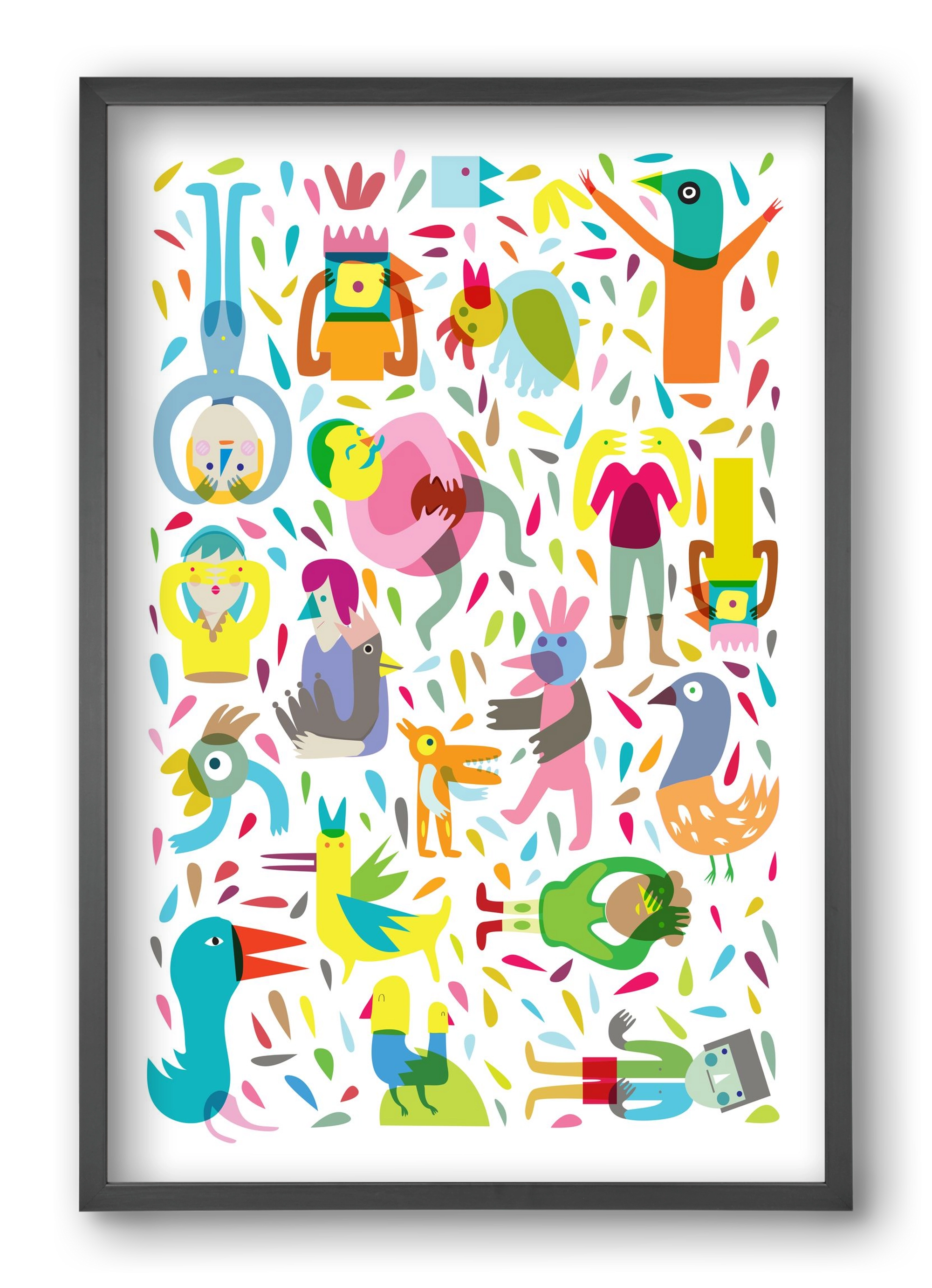 Party 03, 40x60 cm (40x60 cm), Fekete keret