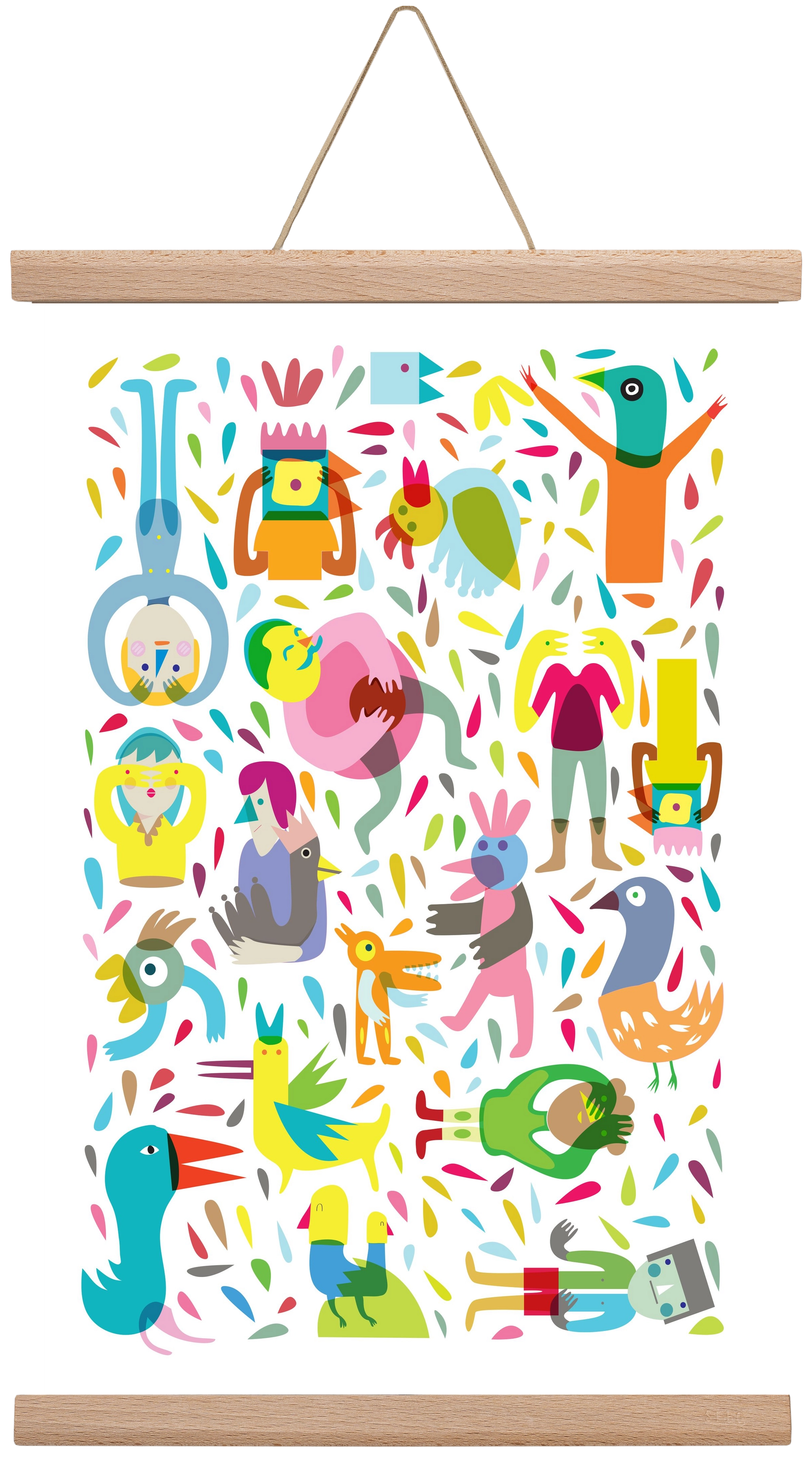 Party 03, 30x45 cm (30x45 cm), Tölgy akasztó