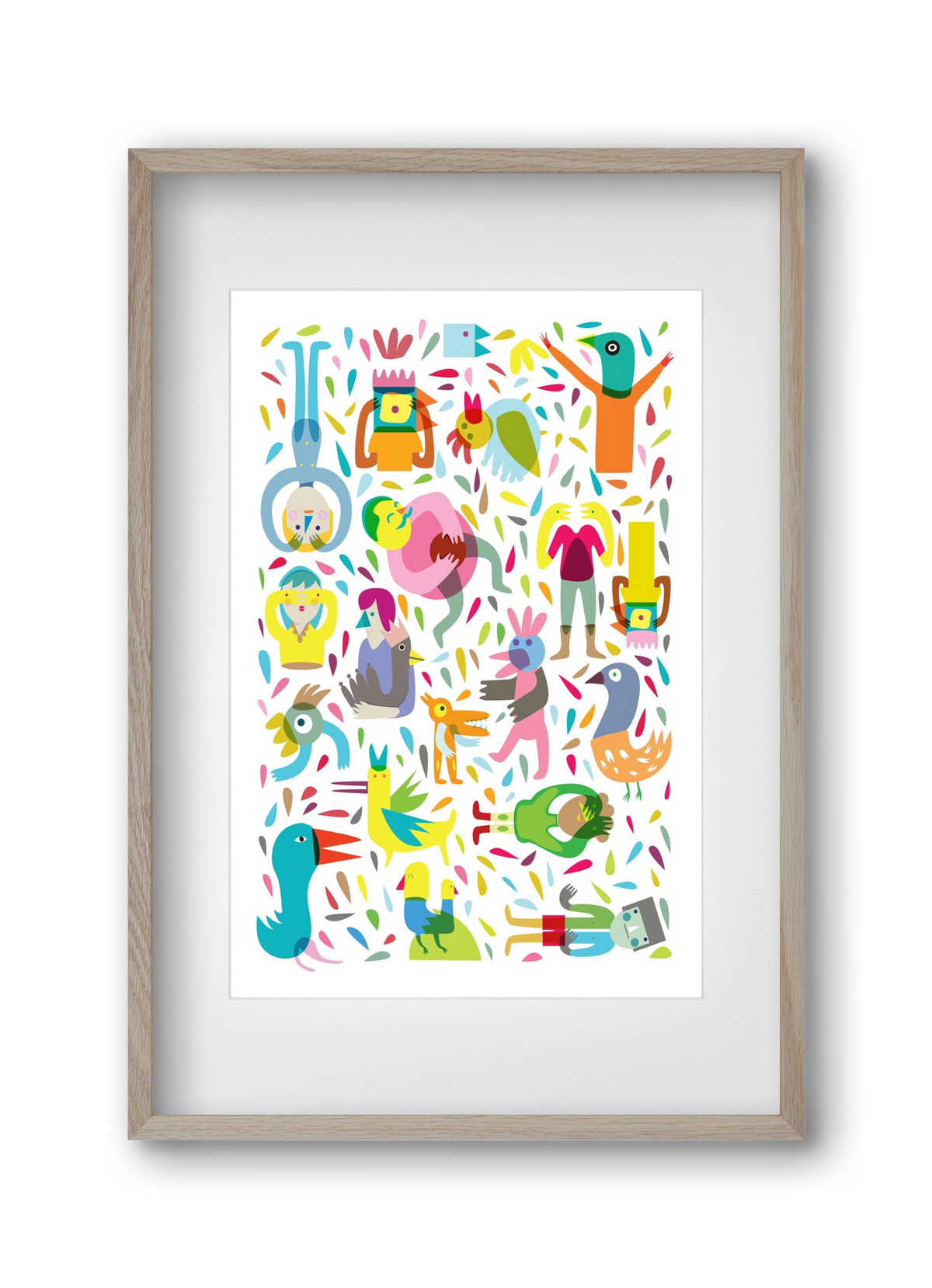 Party 03, 30x45 cm (20x30 cm), Tölgy keret, paszpartuval