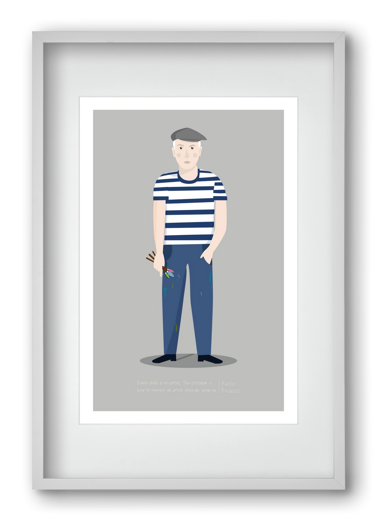 Picasso, 40x60 cm (30x45 cm), Fehér keret, paszpartuval