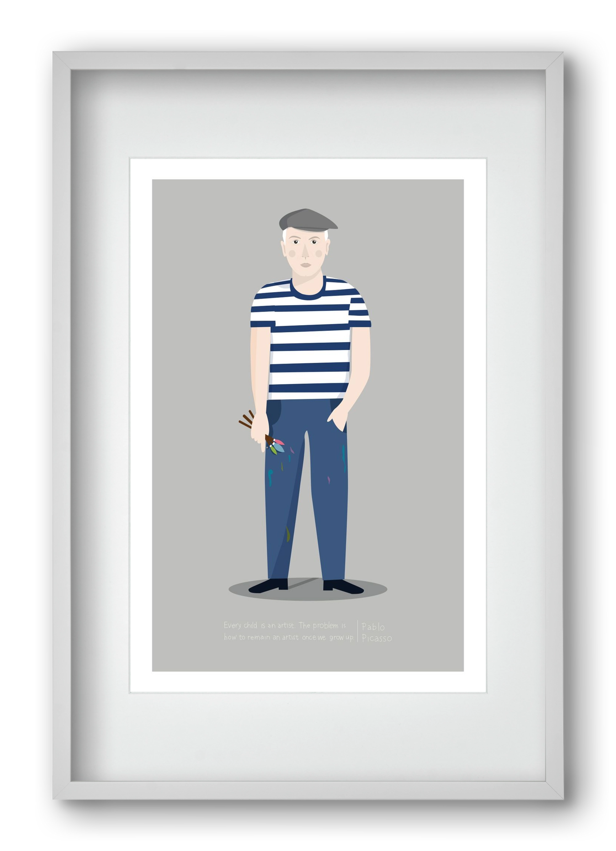Picasso, 40x60 cm (30x45 cm), Fehér keret, paszpartuval