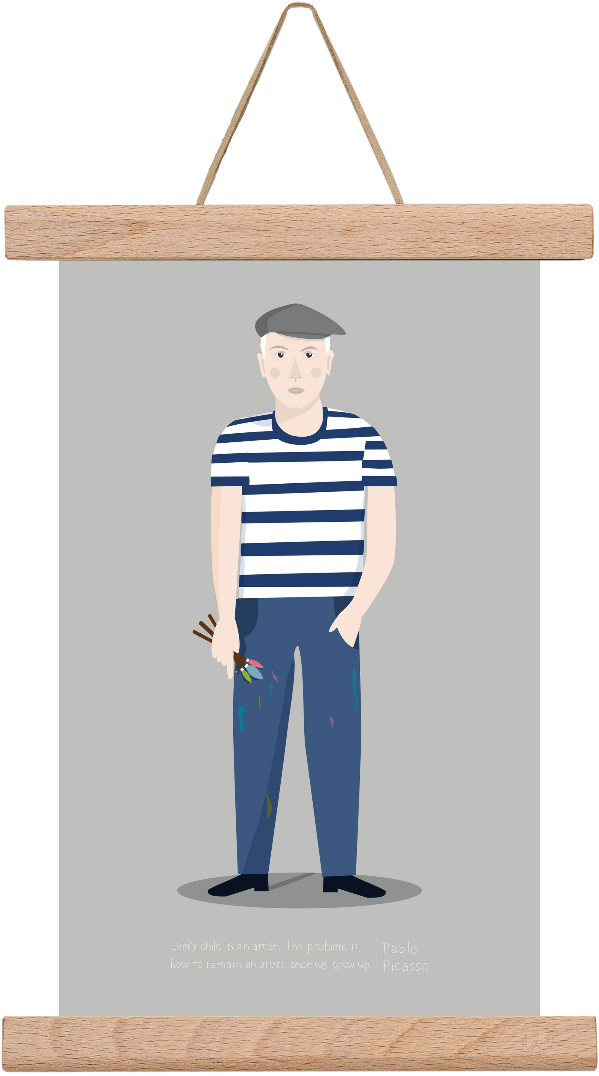 Picasso, 20x30 cm (20x30 cm), Tölgy akasztó
