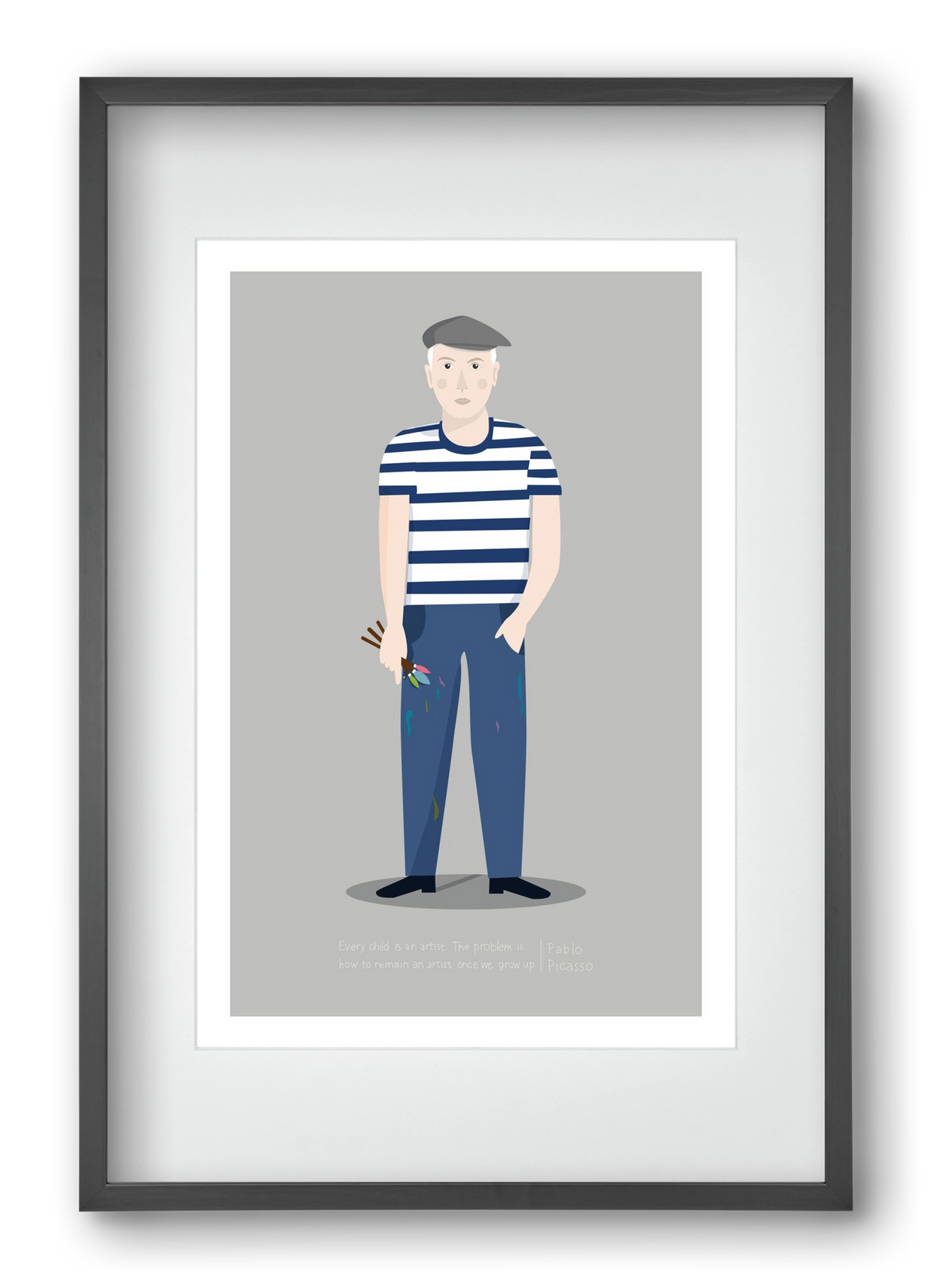 Picasso, 40x60 cm (30x45 cm), Fekete keret, paszpartuval