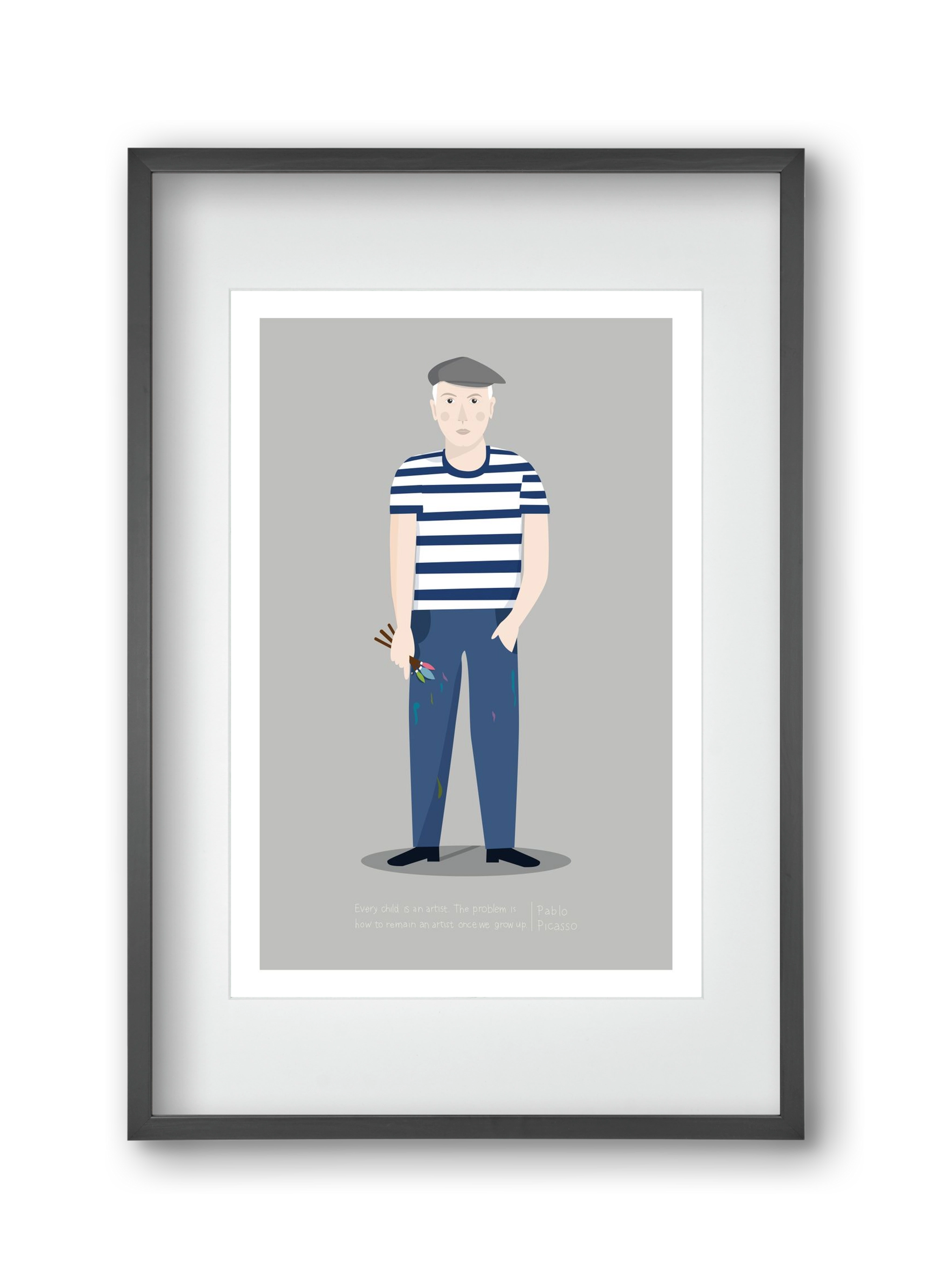 Picasso, 30x45 cm (20x30 cm), Fekete keret, paszpartuval