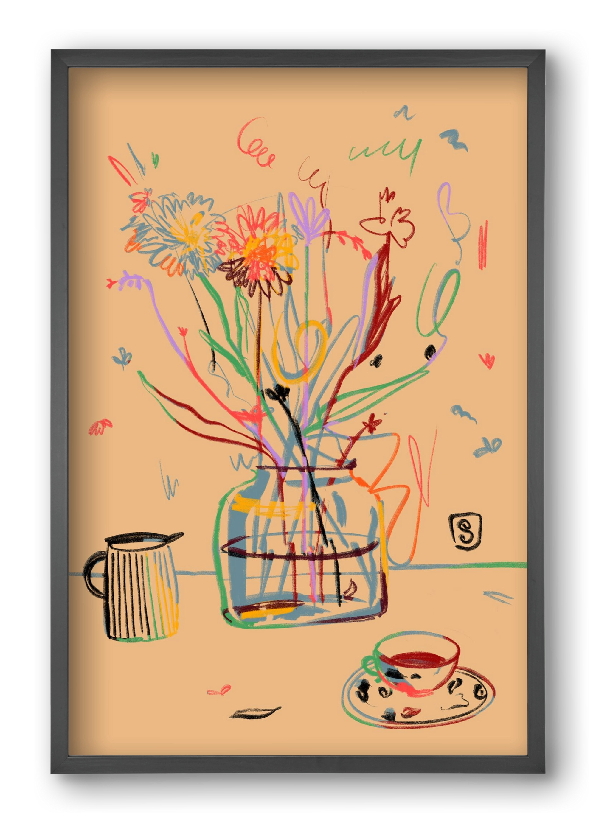 FLOWER FESTIVAL, 40x60 cm (40x60 cm), Fekete keret