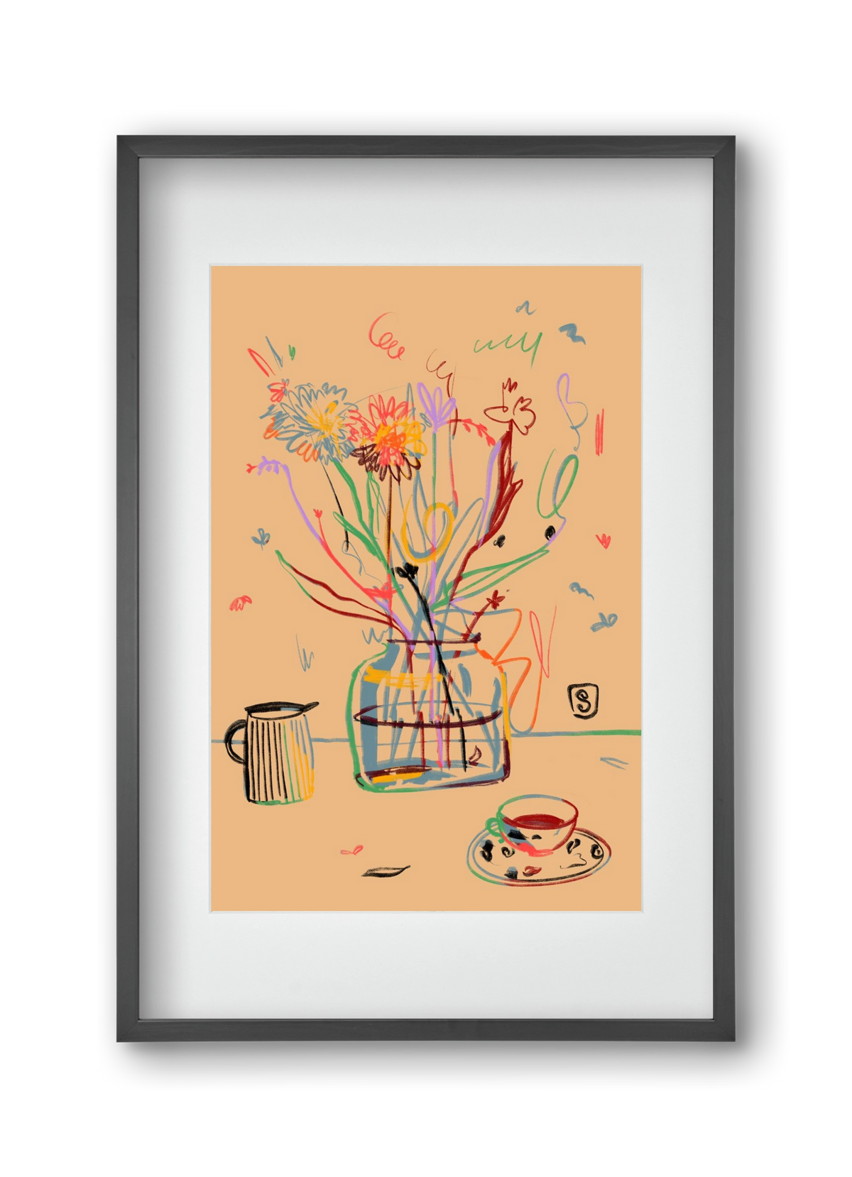 FLOWER FESTIVAL, 30x45 cm (20x30 cm), Fekete keret, paszpartuval