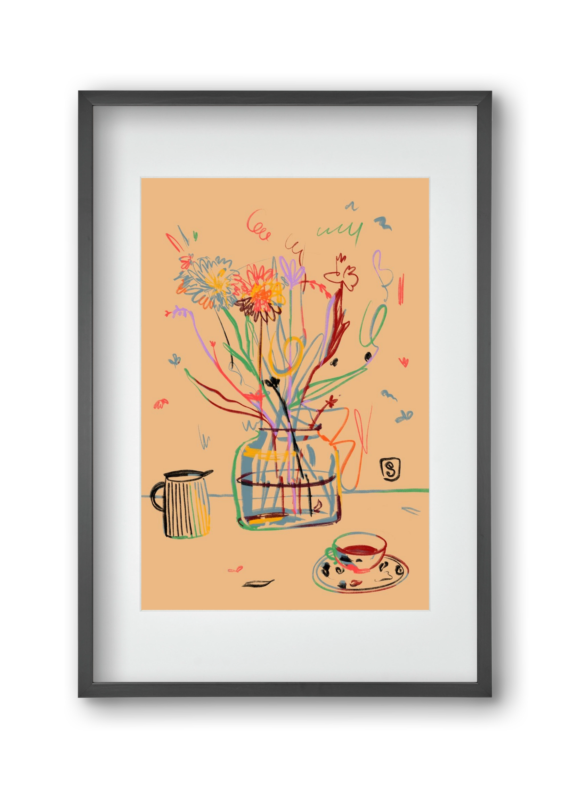 FLOWER FESTIVAL, 30x45 cm (20x30 cm), Fekete keret, paszpartuval