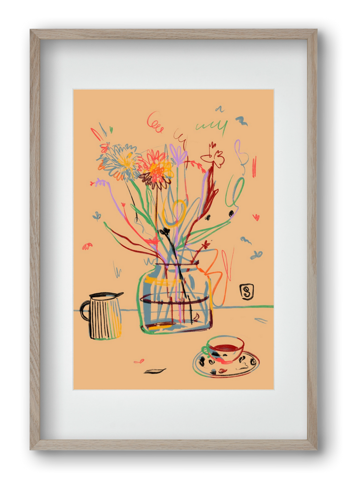 FLOWER FESTIVAL, 40x60 cm (30x45 cm), Tölgy keret, paszpartuval