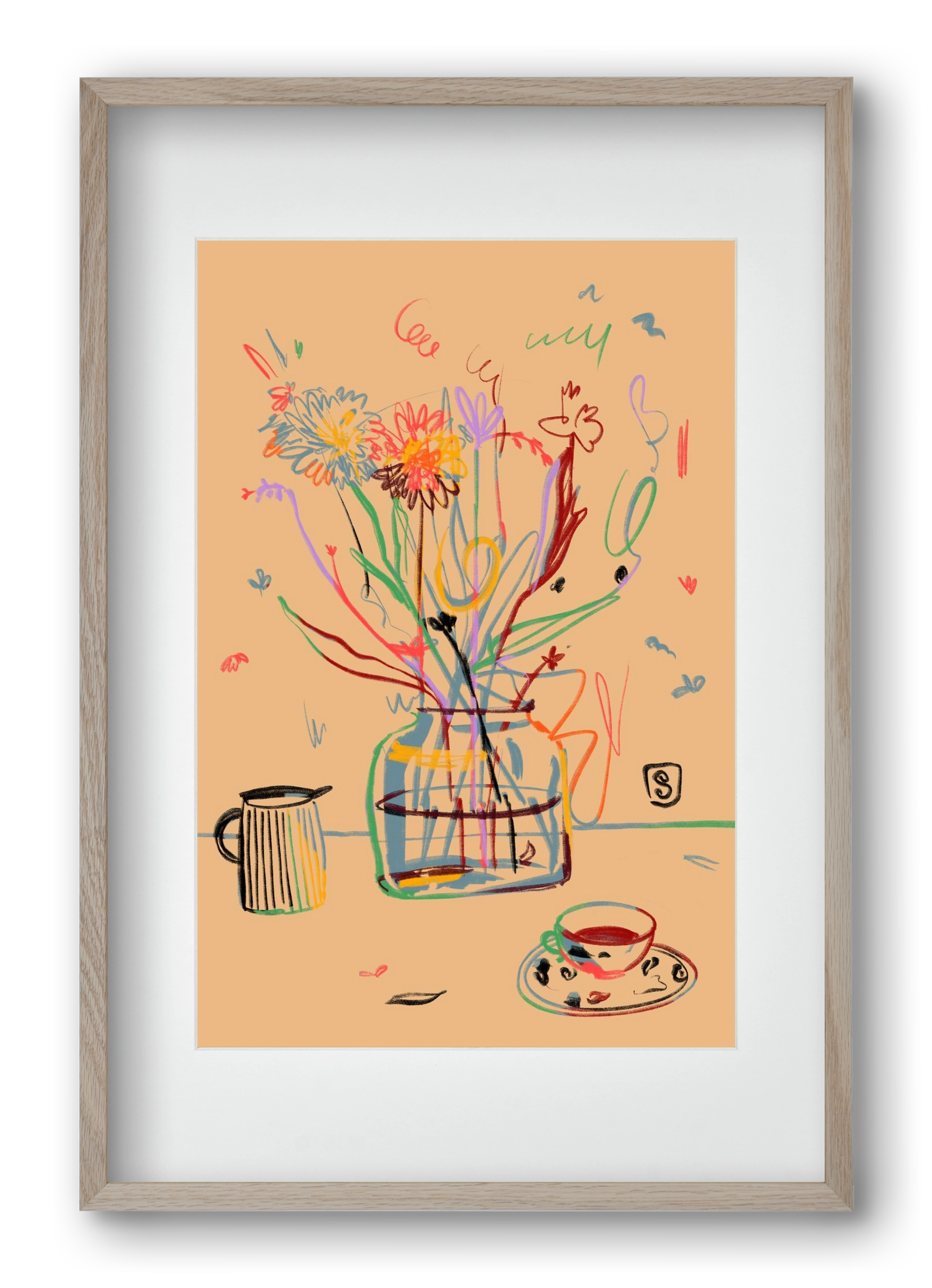 FLOWER FESTIVAL, 40x60 cm (30x45 cm), Tölgy keret, paszpartuval