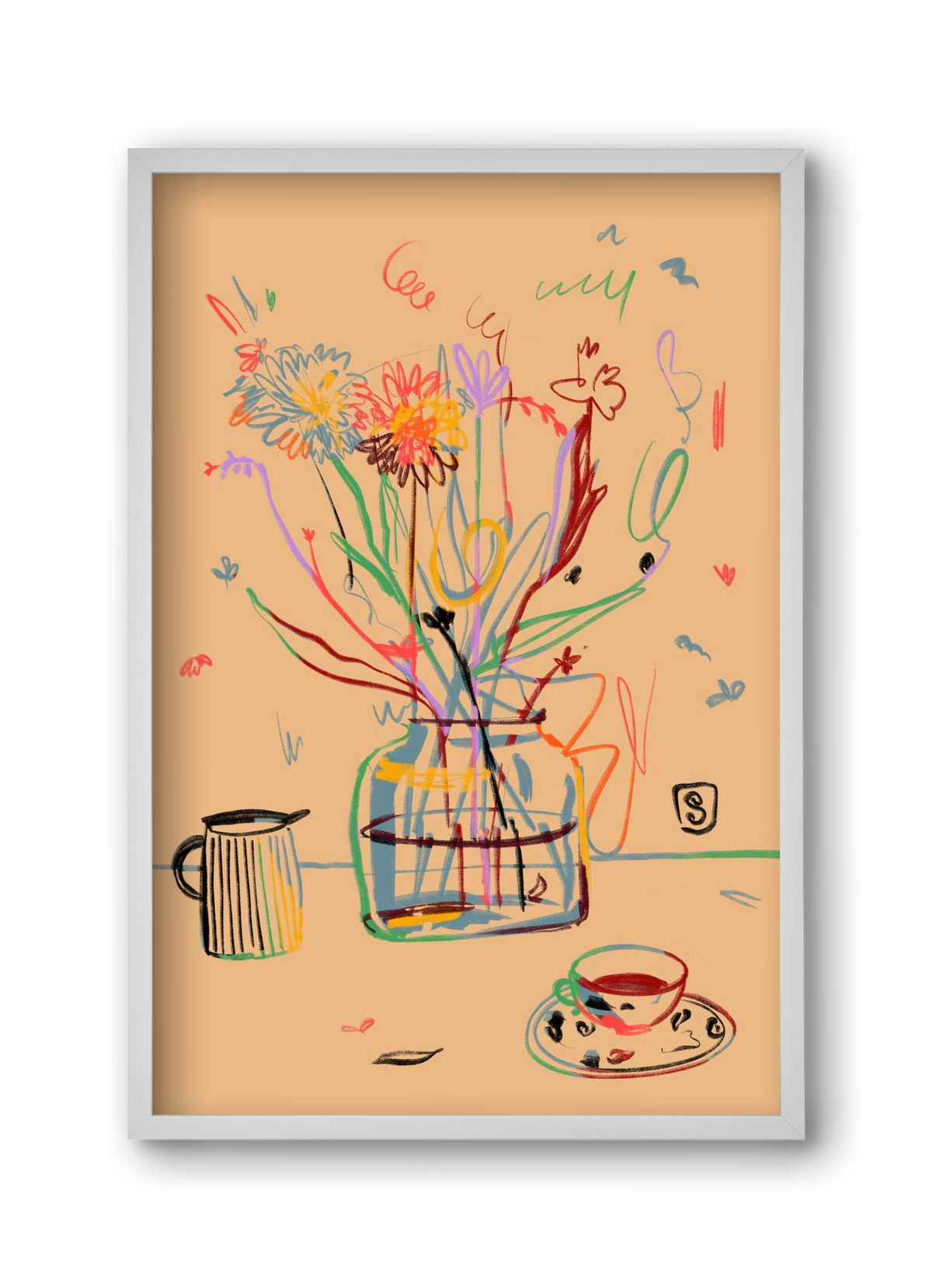 FLOWER FESTIVAL, 30x45 cm (30x45 cm), Fehér keret