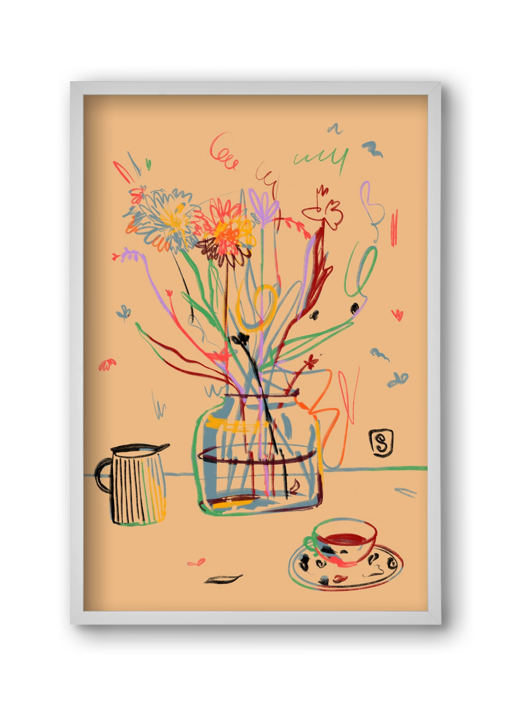 FLOWER FESTIVAL, 30x45 cm (30x45 cm), Fehér keret