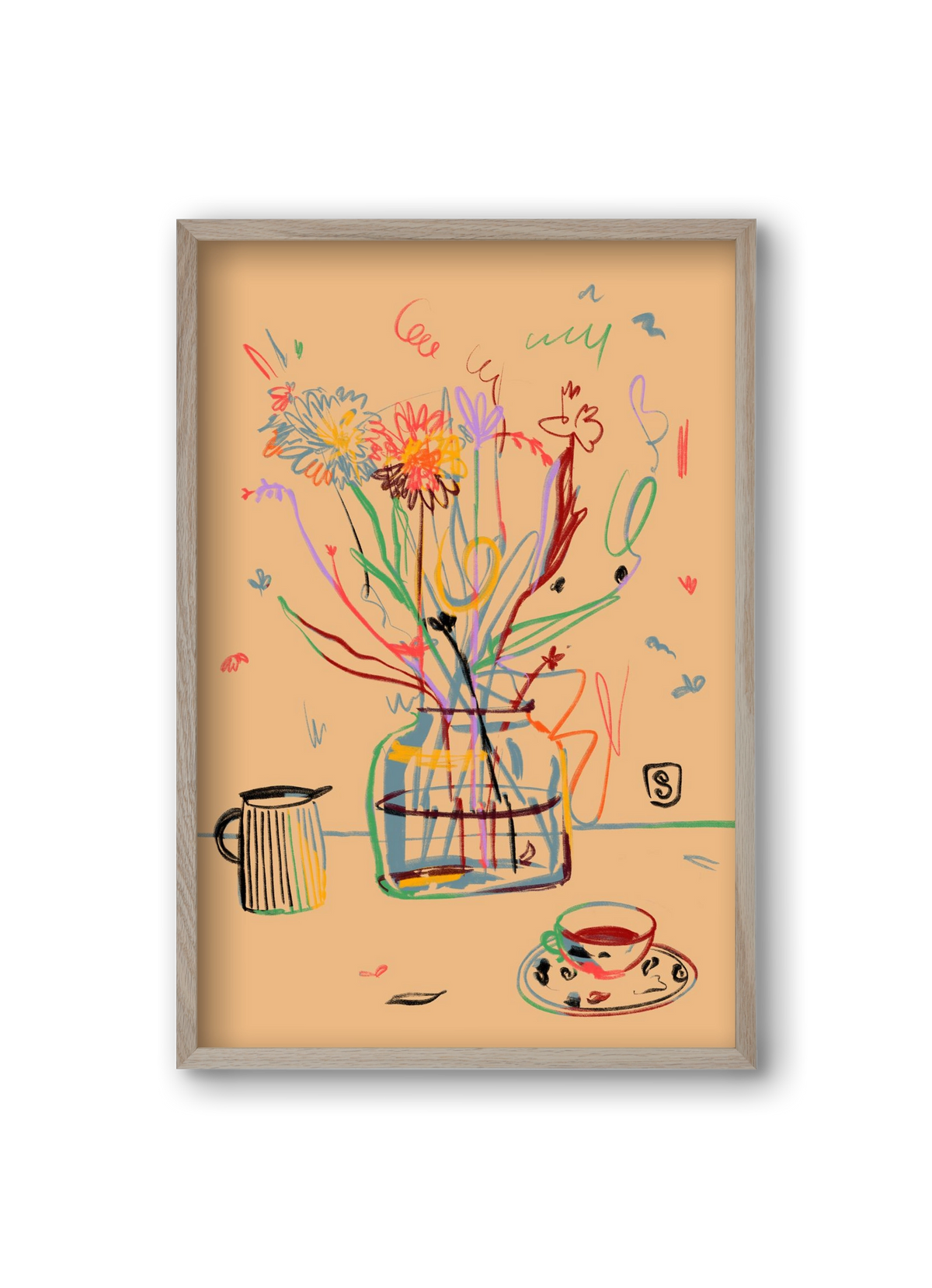 FLOWER FESTIVAL, 20x30 cm (20x30 cm), Tölgy keret