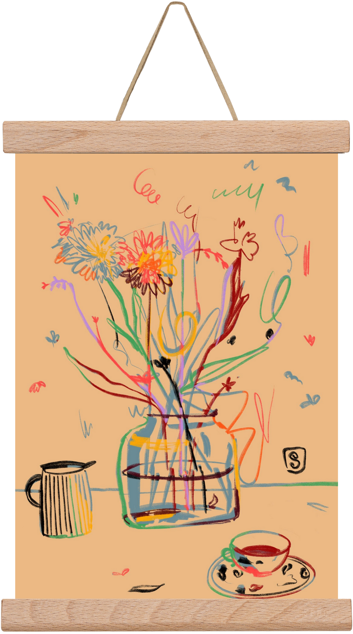 FLOWER FESTIVAL, 20x30 cm (20x30 cm), Tölgy akasztó