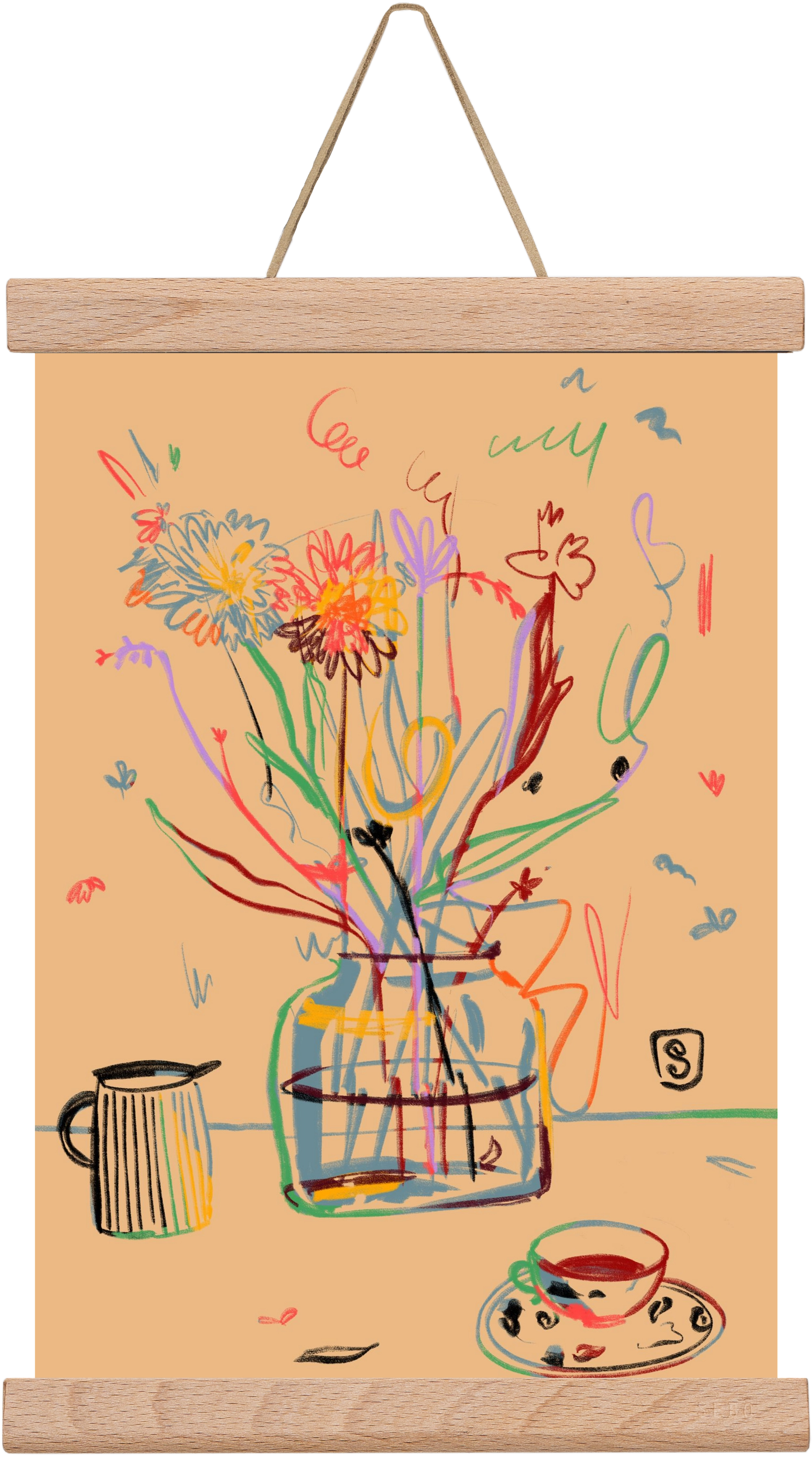 FLOWER FESTIVAL, 20x30 cm (20x30 cm), Tölgy akasztó