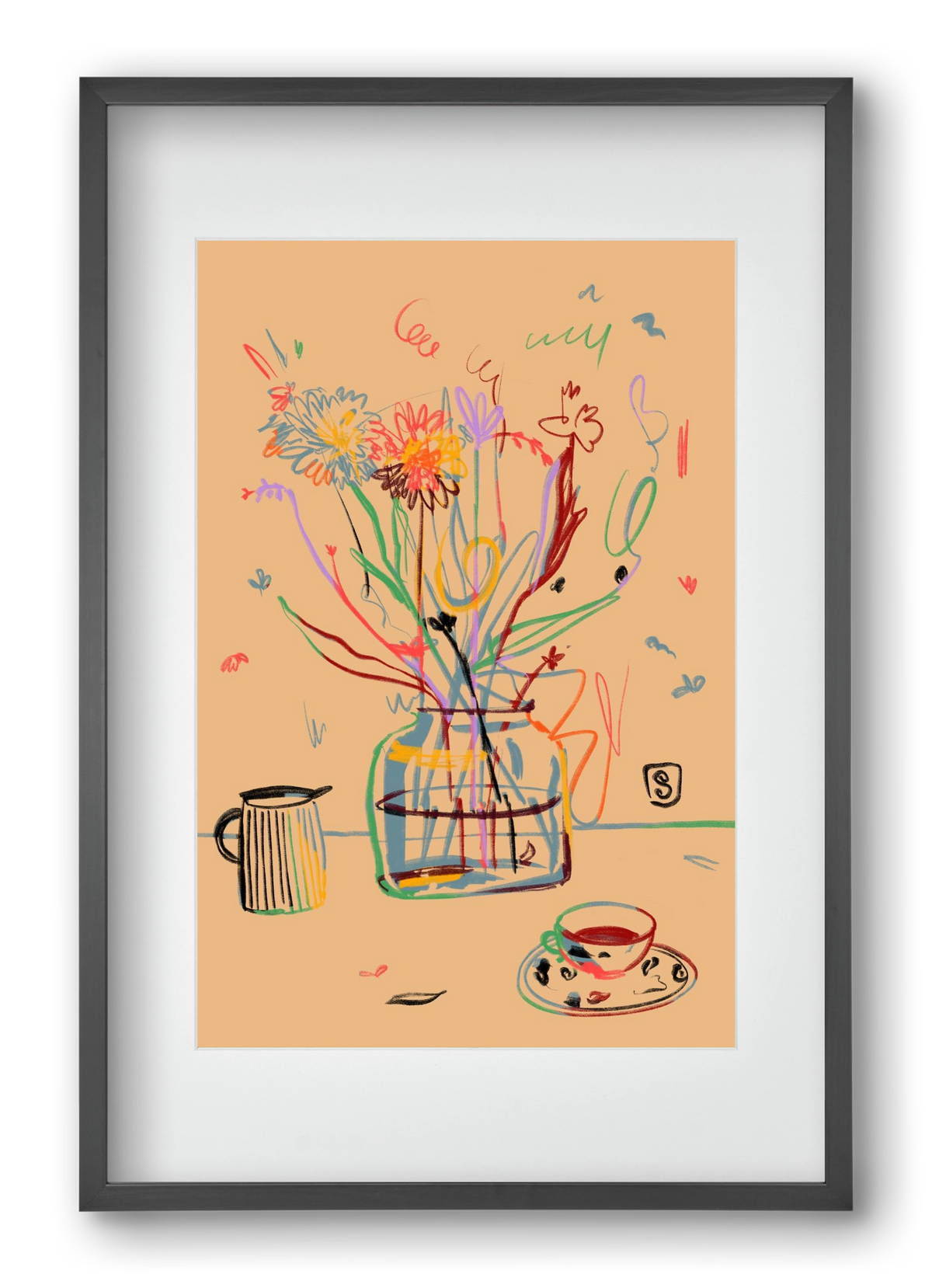 FLOWER FESTIVAL, 40x60 cm (30x45 cm), Fekete keret, paszpartuval