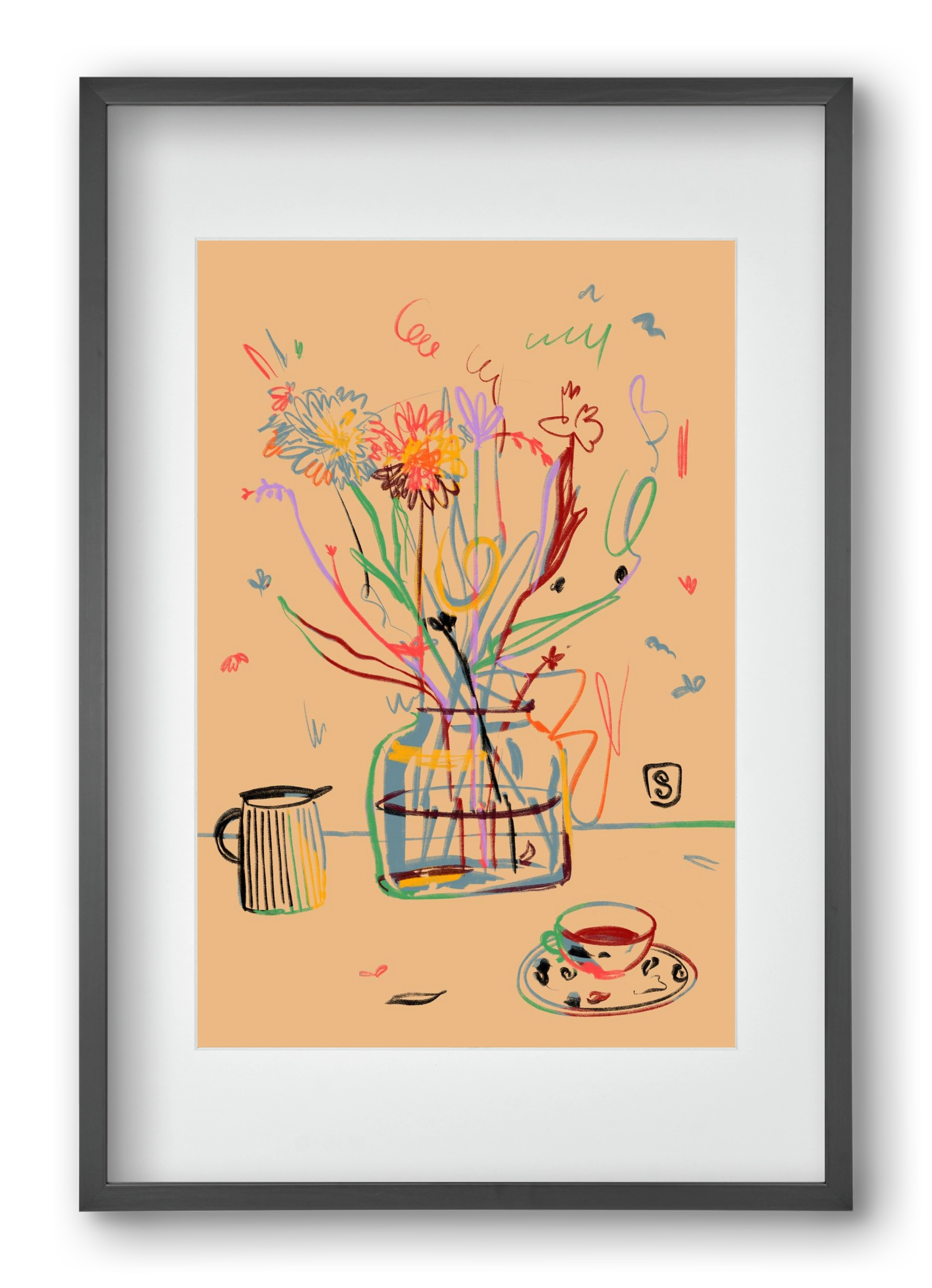 FLOWER FESTIVAL, 40x60 cm (30x45 cm), Fekete keret, paszpartuval