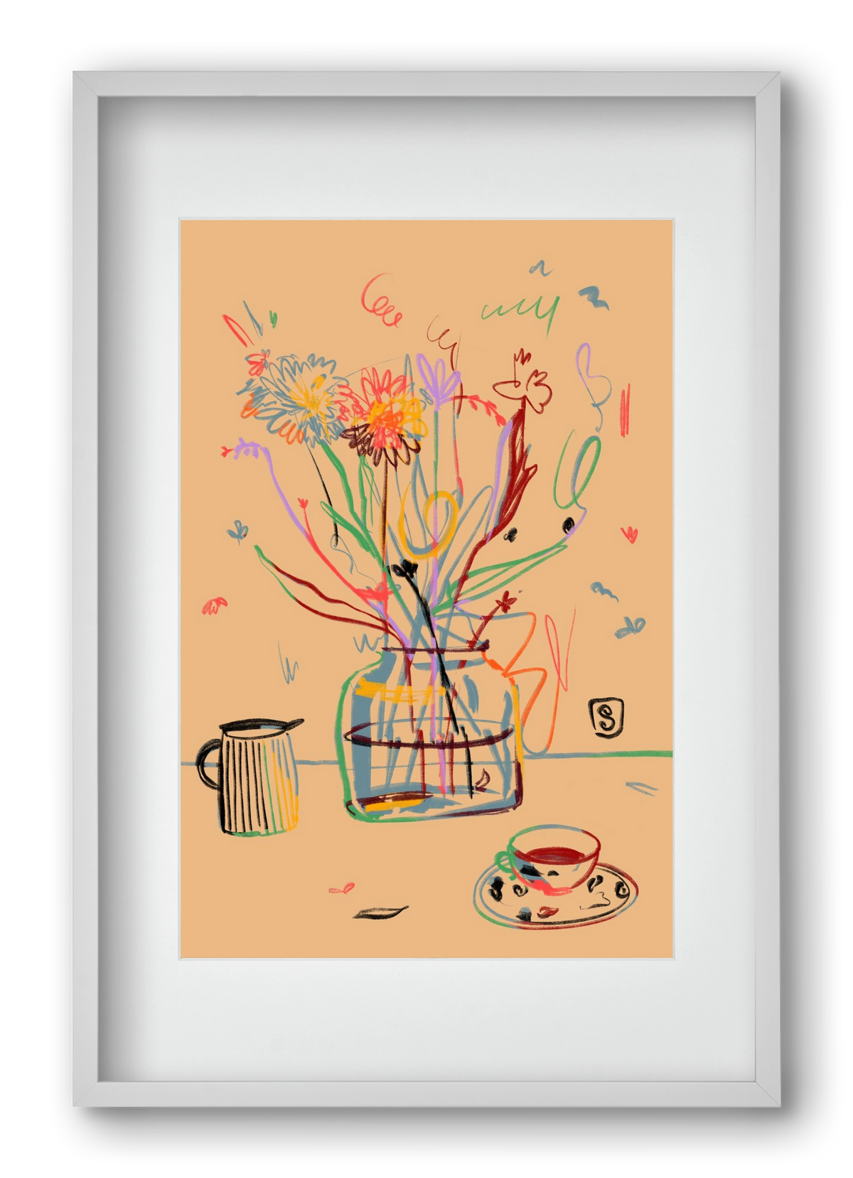 FLOWER FESTIVAL, 40x60 cm (30x45 cm), Fehér keret, paszpartuval