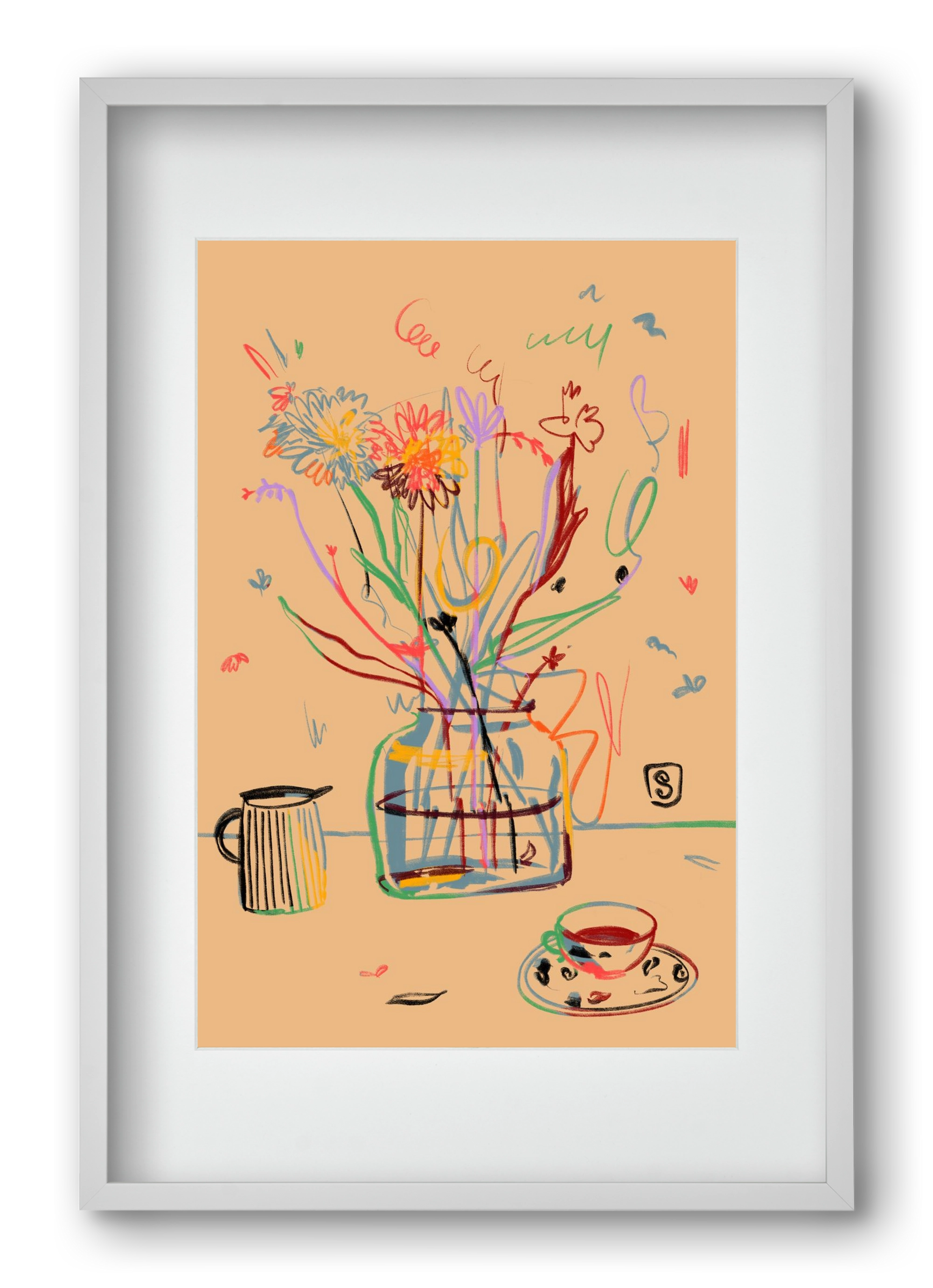 FLOWER FESTIVAL, 40x60 cm (30x45 cm), Fehér keret, paszpartuval