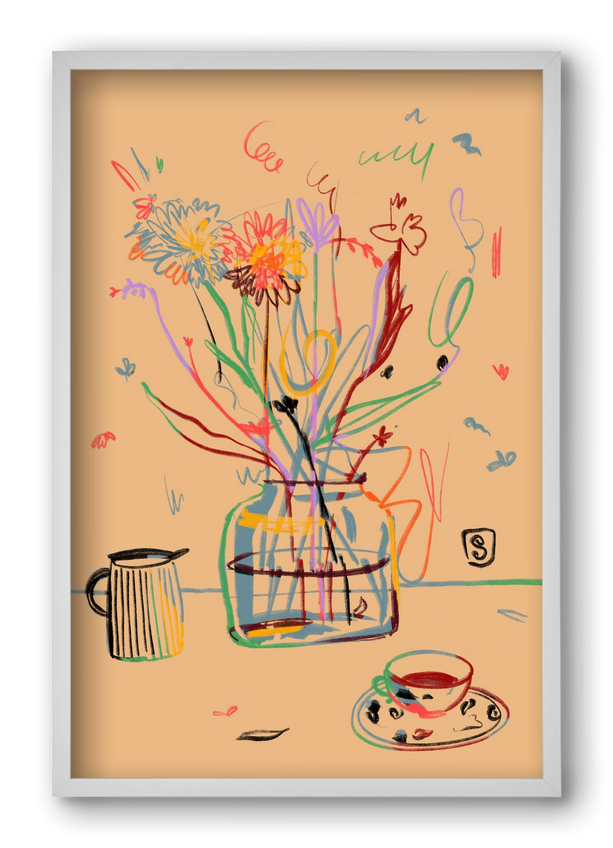 FLOWER FESTIVAL, 40x60 cm (40x60 cm), Fehér keret