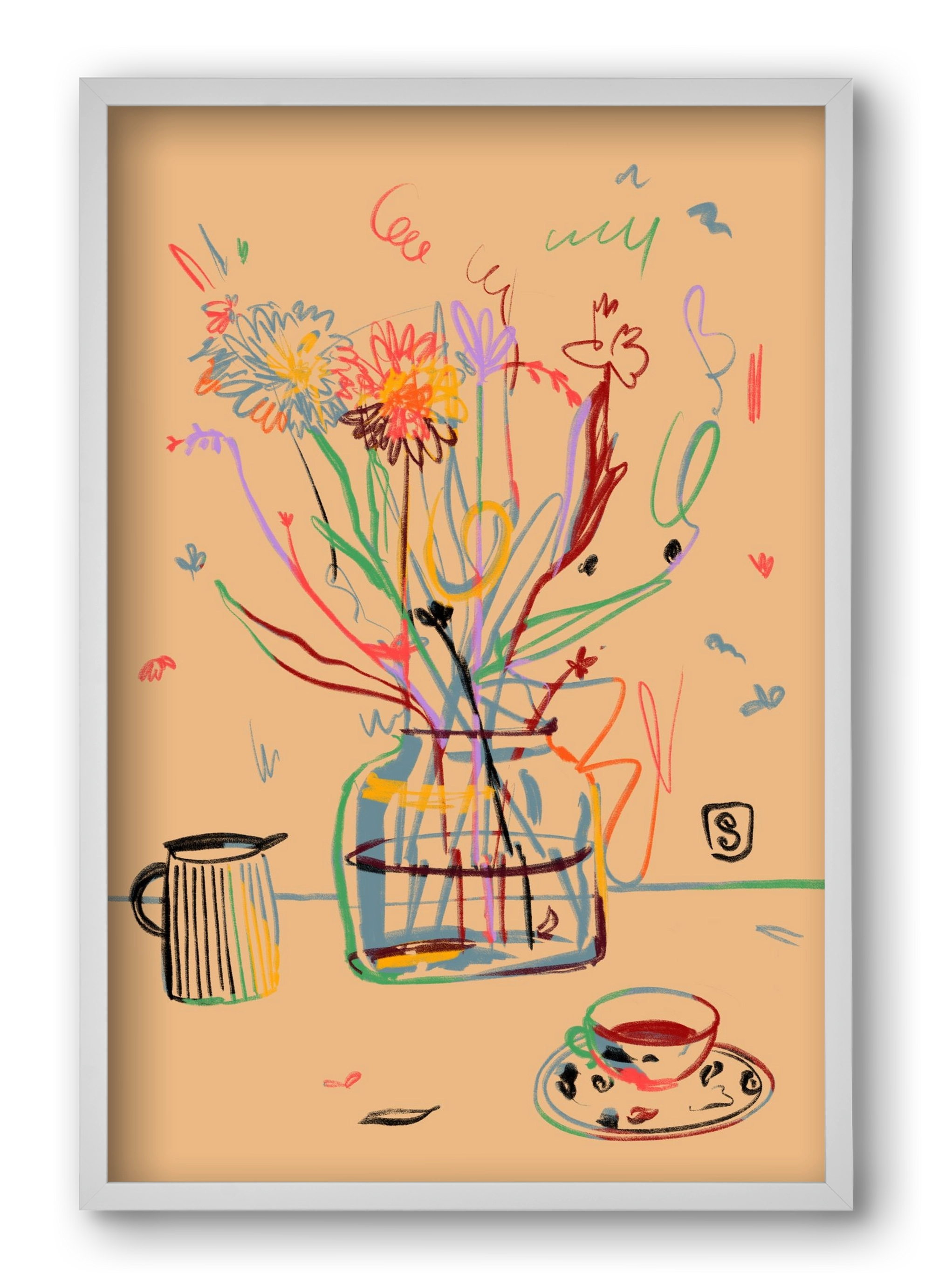 FLOWER FESTIVAL, 40x60 cm (40x60 cm), Fehér keret