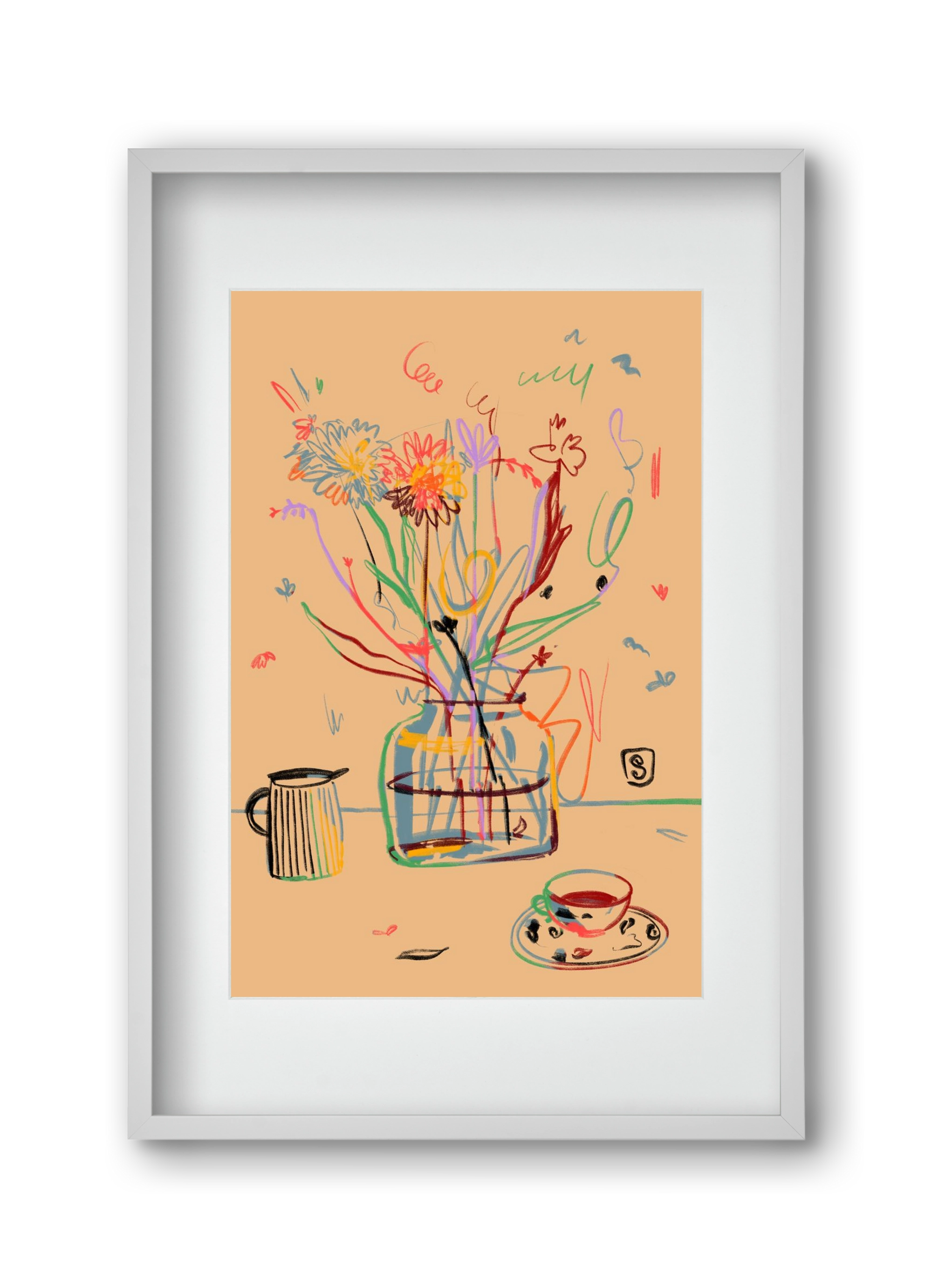 FLOWER FESTIVAL, 30x45 cm (20x30 cm), Fehér keret, paszpartuval