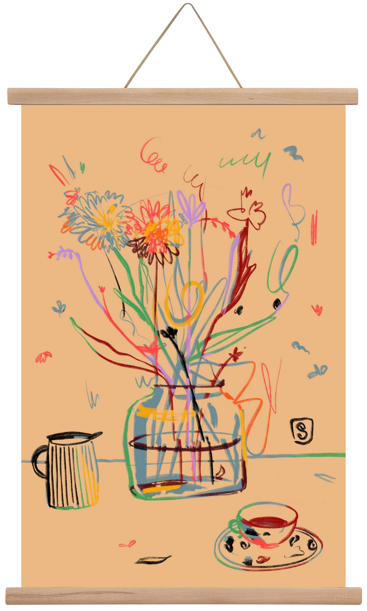 FLOWER FESTIVAL, 40x60 cm (40x60 cm), Tölgy akasztó