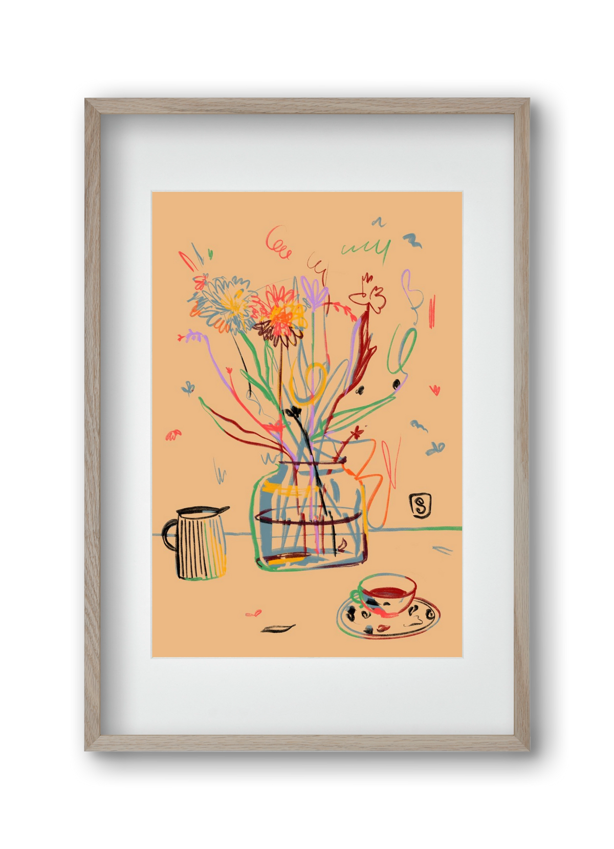 FLOWER FESTIVAL, 30x45 cm (20x30 cm), Tölgy keret, paszpartuval