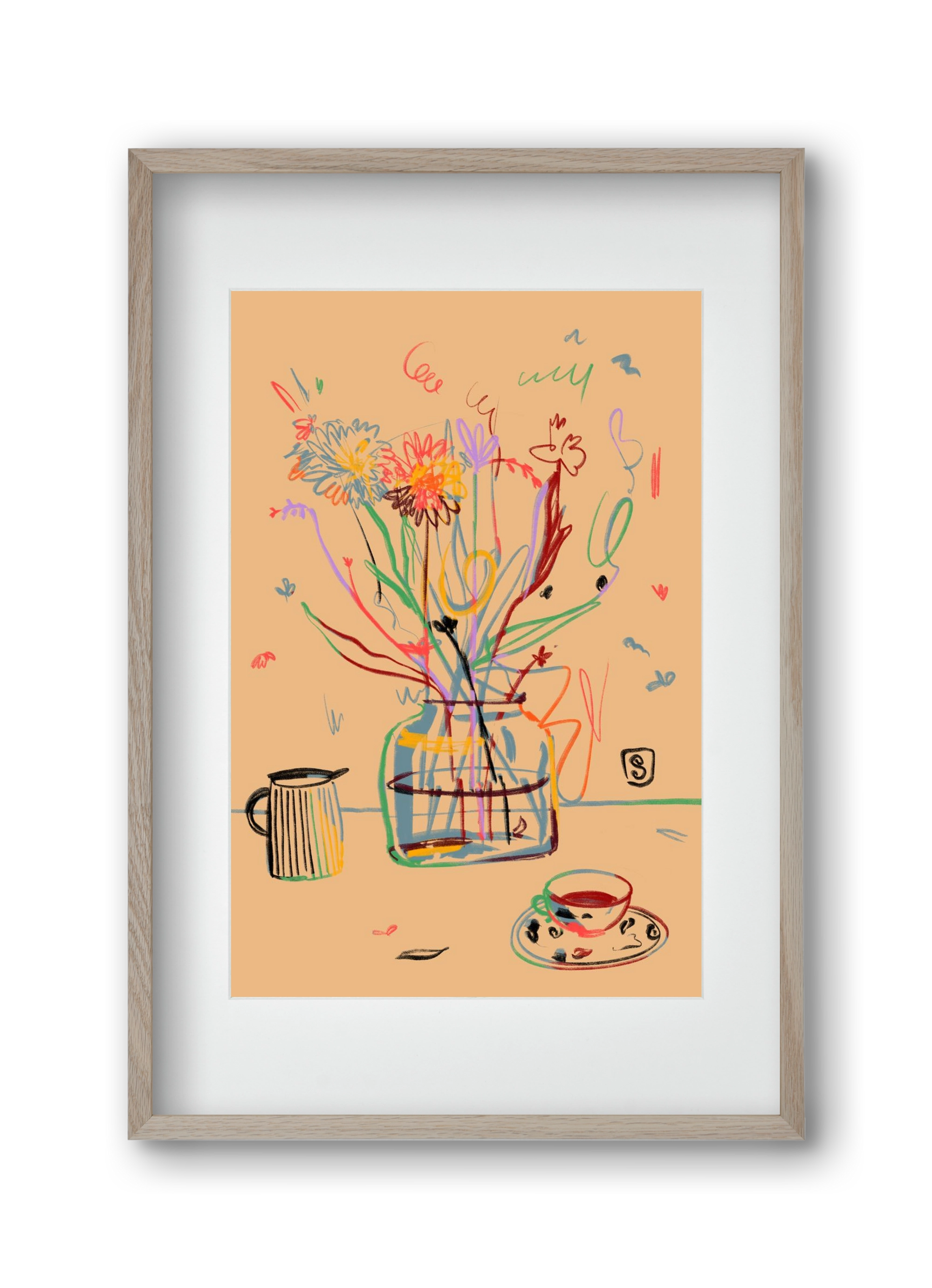 FLOWER FESTIVAL, 30x45 cm (20x30 cm), Tölgy keret, paszpartuval