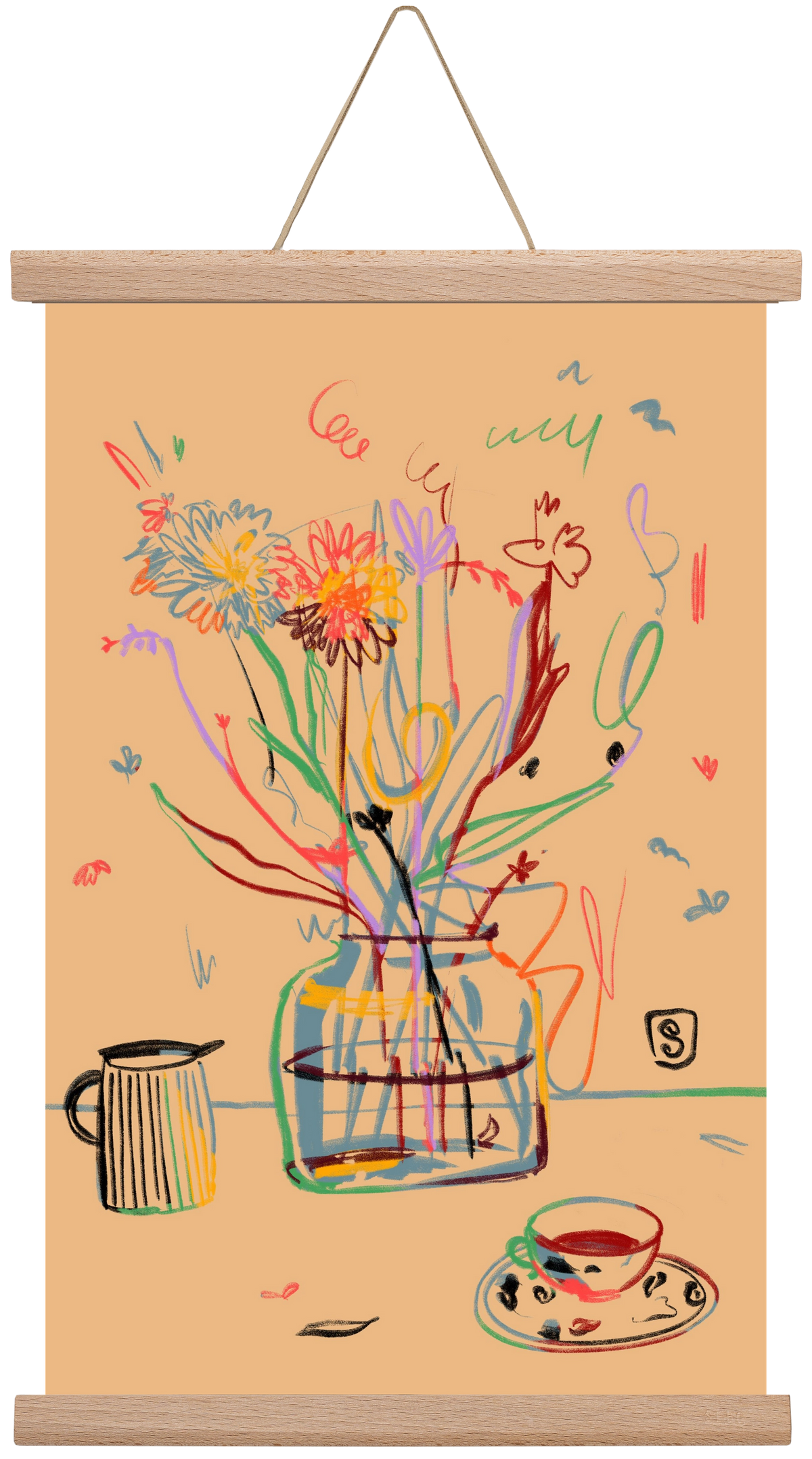 FLOWER FESTIVAL, 30x45 cm (30x45 cm), Tölgy akasztó