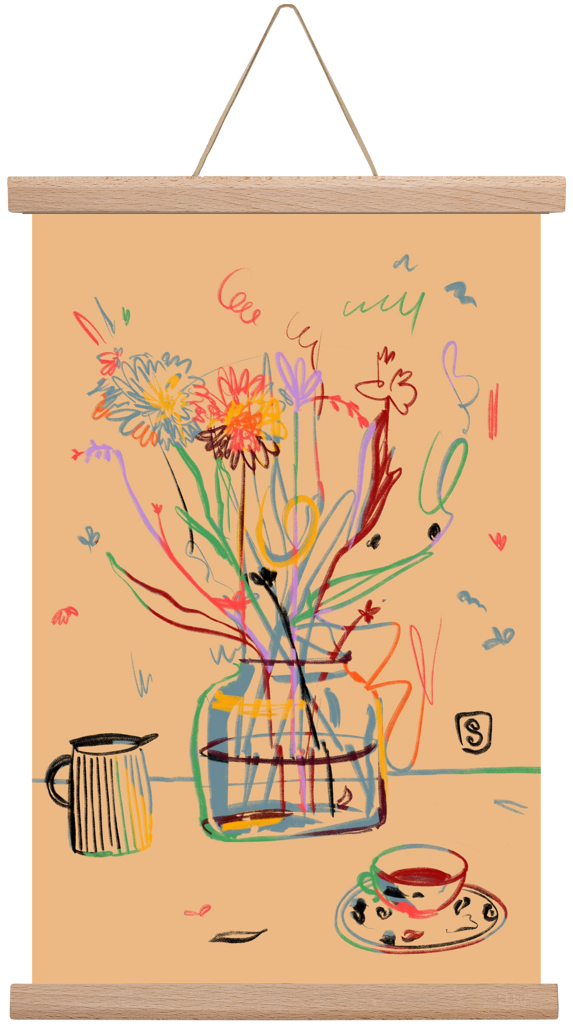 FLOWER FESTIVAL, 30x45 cm (30x45 cm), Tölgy akasztó