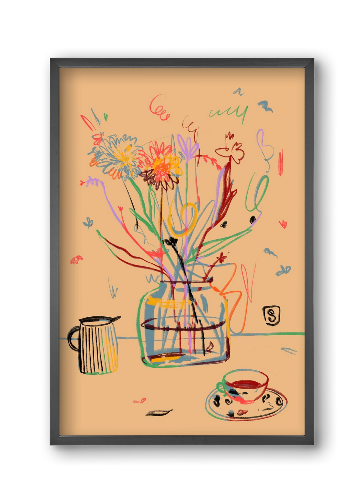 FLOWER FESTIVAL, 30x45 cm (30x45 cm), Fekete keret