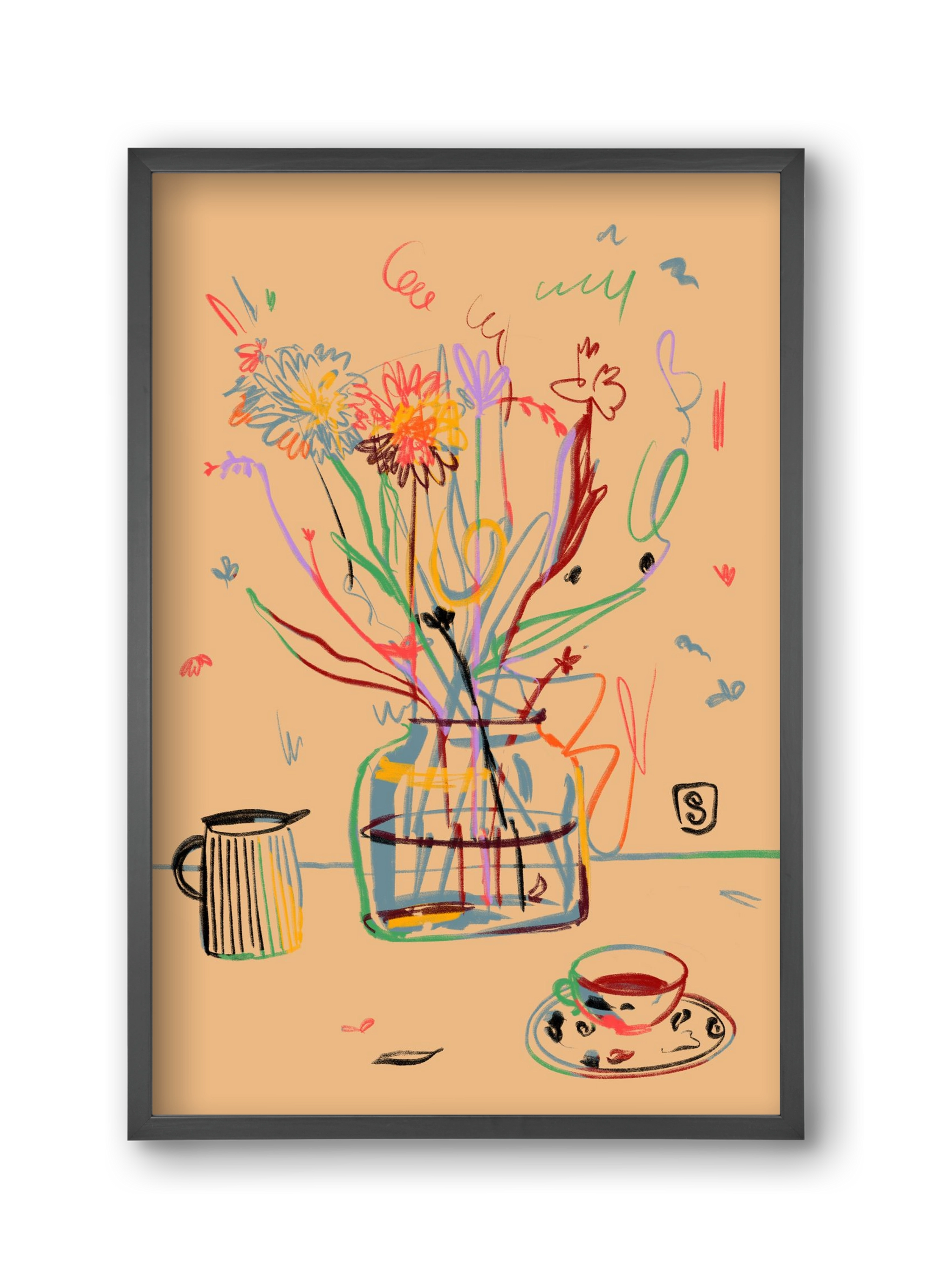 FLOWER FESTIVAL, 30x45 cm (30x45 cm), Fekete keret