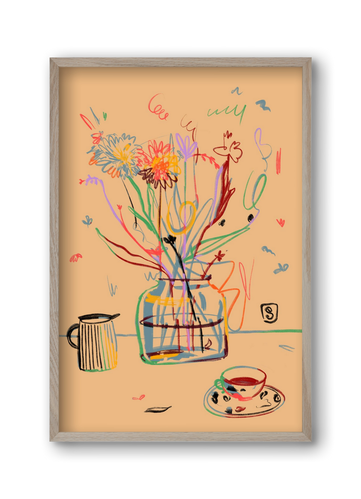 FLOWER FESTIVAL, 30x45 cm (30x45 cm), Tölgy keret