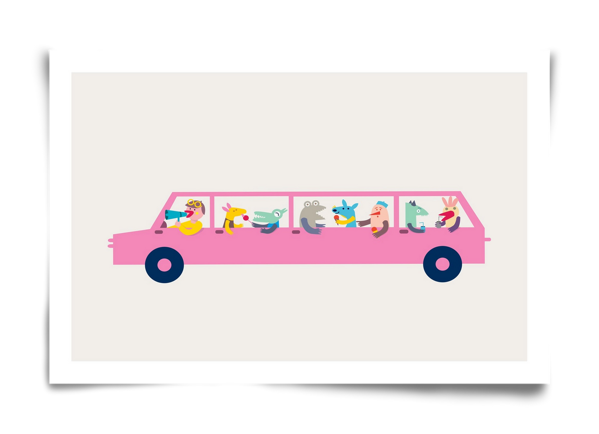 Pink Car, 60x40 cm, Keret nélkül