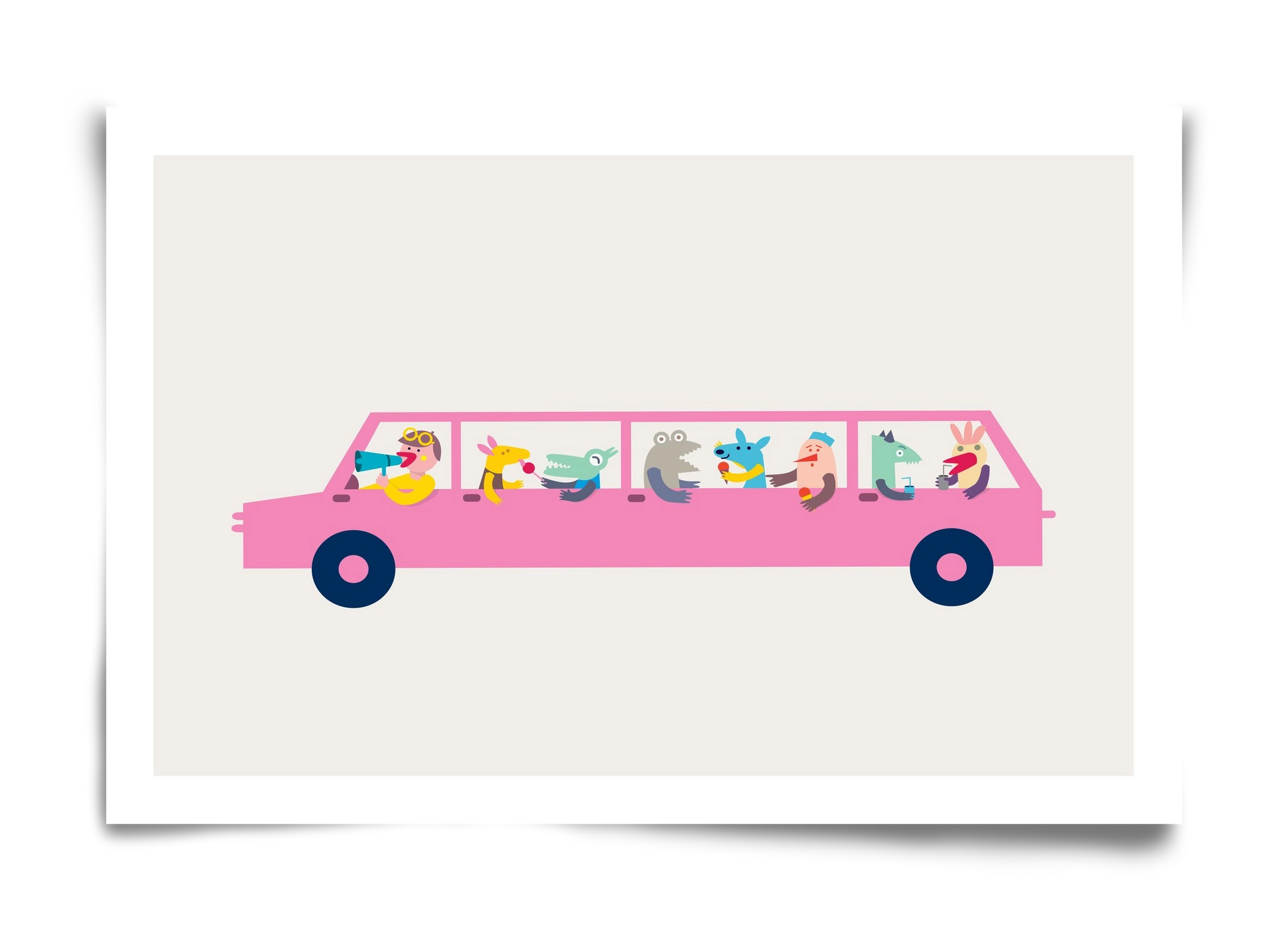 Pink Car, 60x40 cm, Keret nélkül