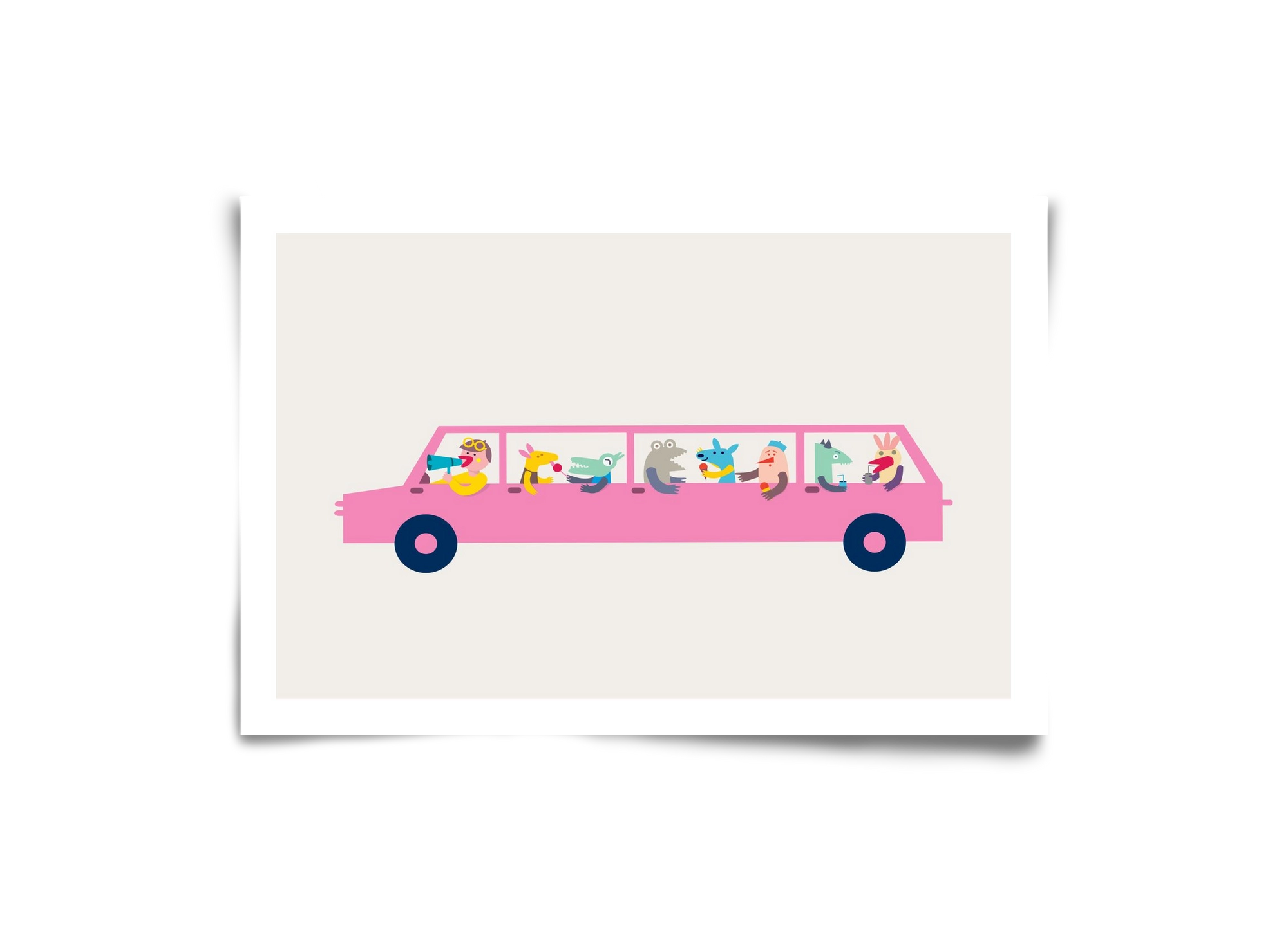 Pink Car, 30x20 cm, Keret nélkül