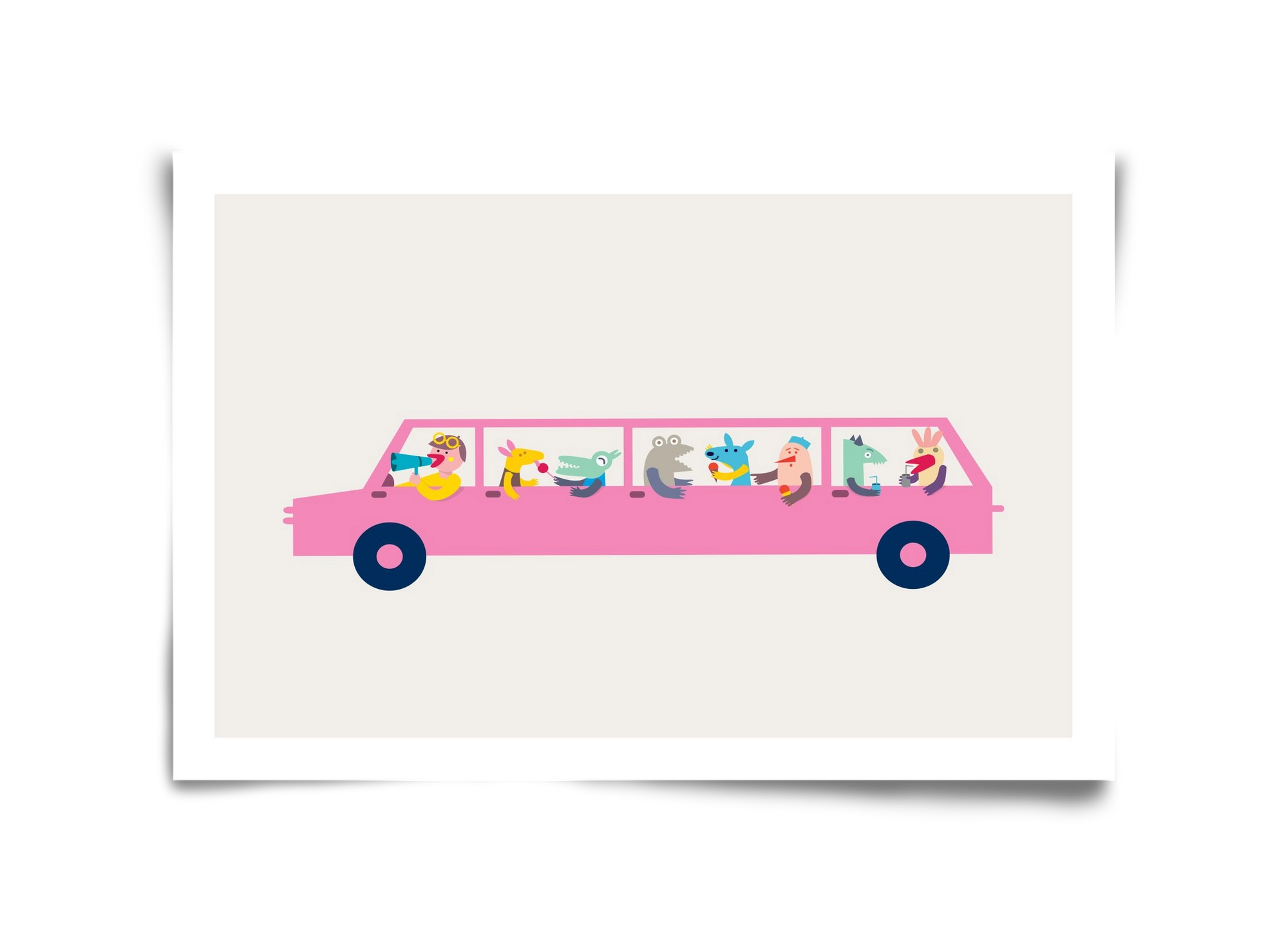 Pink Car, 45x30 cm, Keret nélkül