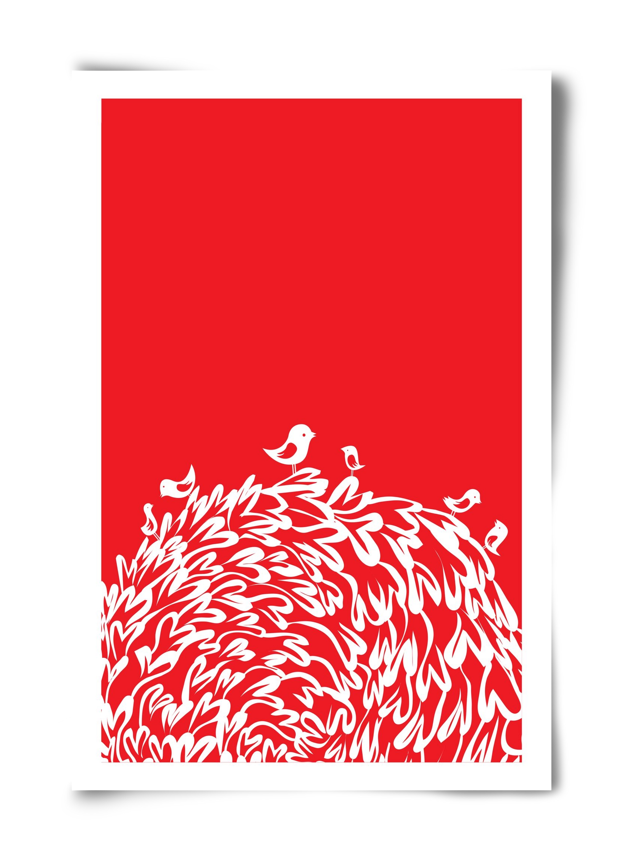 Red bird, 40x60 cm, Keret nélkül