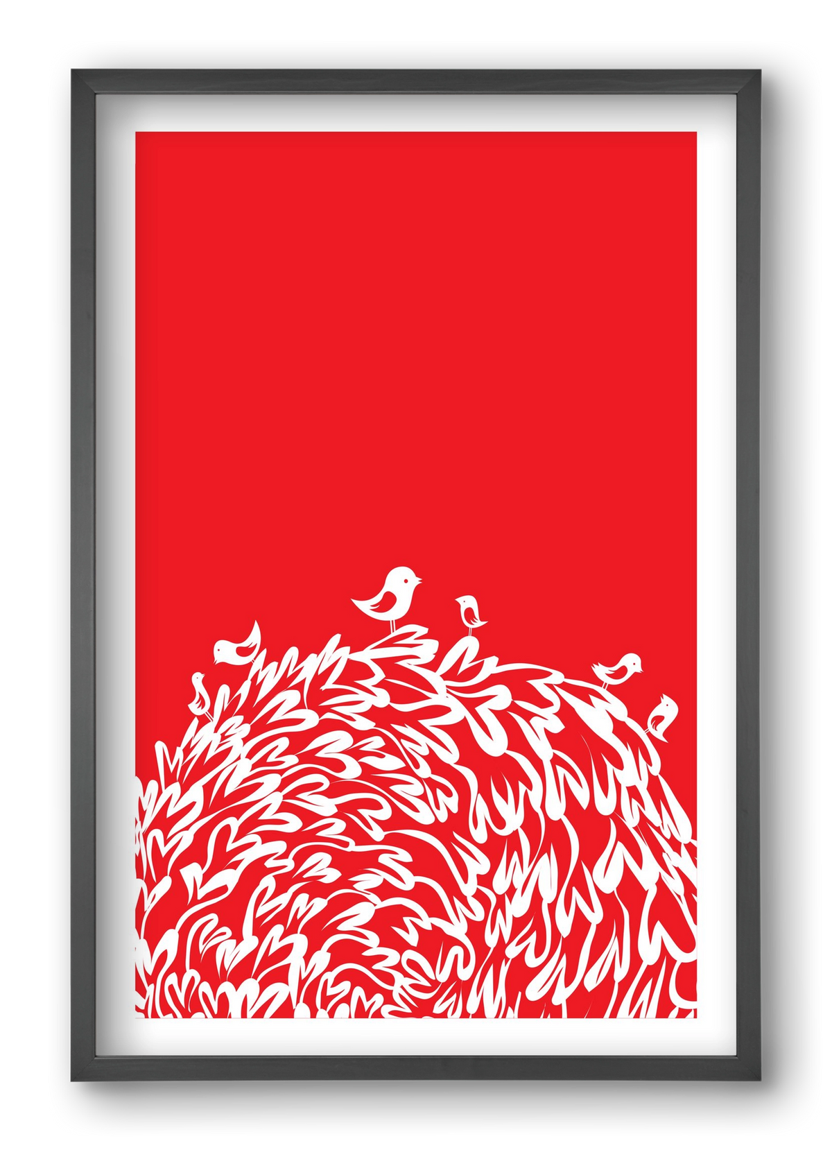 Red bird, 40x60 cm (40x60 cm), Fekete keret